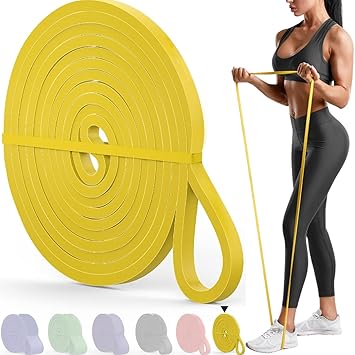 XFyt Beyond Boundaries: 5-15 Lbs Thin Pull-up Resistance Loop Band for Stretching, Therapy | Natural Therabands for Calisthenics & Physiotherapy | Gym Workouts Yoga Exercises (2-7 kgs, Yellow)