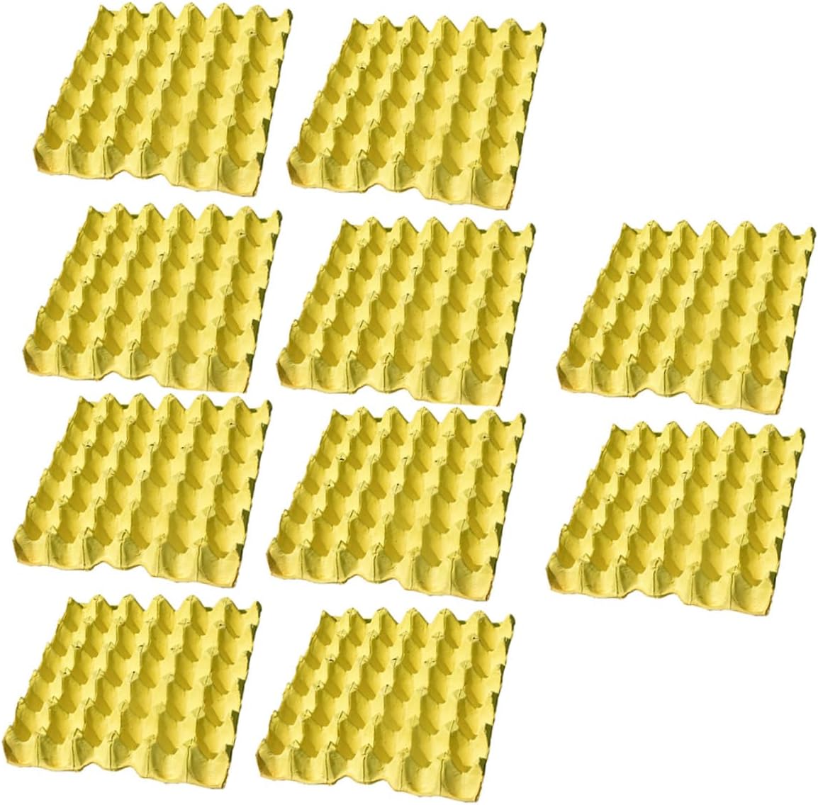COLLBATH 10pcs Yellow DIY Household Egg Storage Trays Paper Pulp Egg Holder Containers for Refrigerator Kitchen Organizers