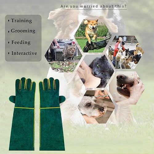 Miniatura 5 de Guantes de trabajo antimordeduras, 23.6in, resistentes a las mordeduras, guantes de manipulación de animales para soldadura, jardinería, manipulación