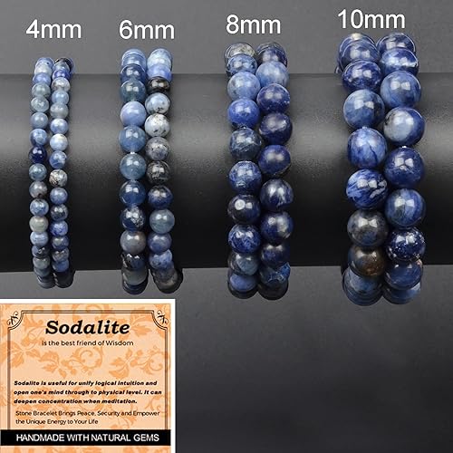 Vista 458 de MASSIVE BEADS Pulsera elástica de yoga hecha a mano con piedra natural, cristal curativo, energía, regalos para adultos unisex de 0.157 in, 0.236
