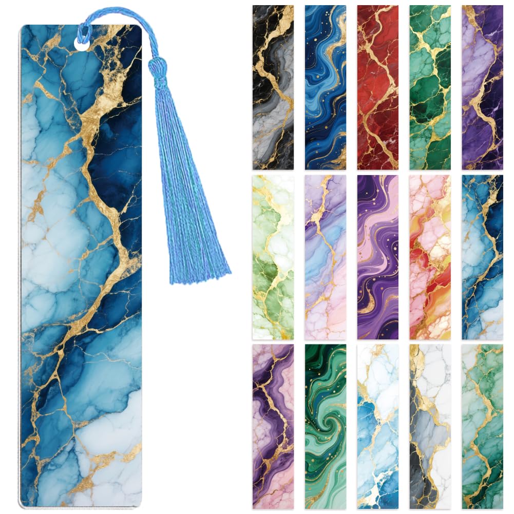 Peacoblue Marble Pattern Bookmark Wraps, UV DTF Transfer 30PCS — image 1