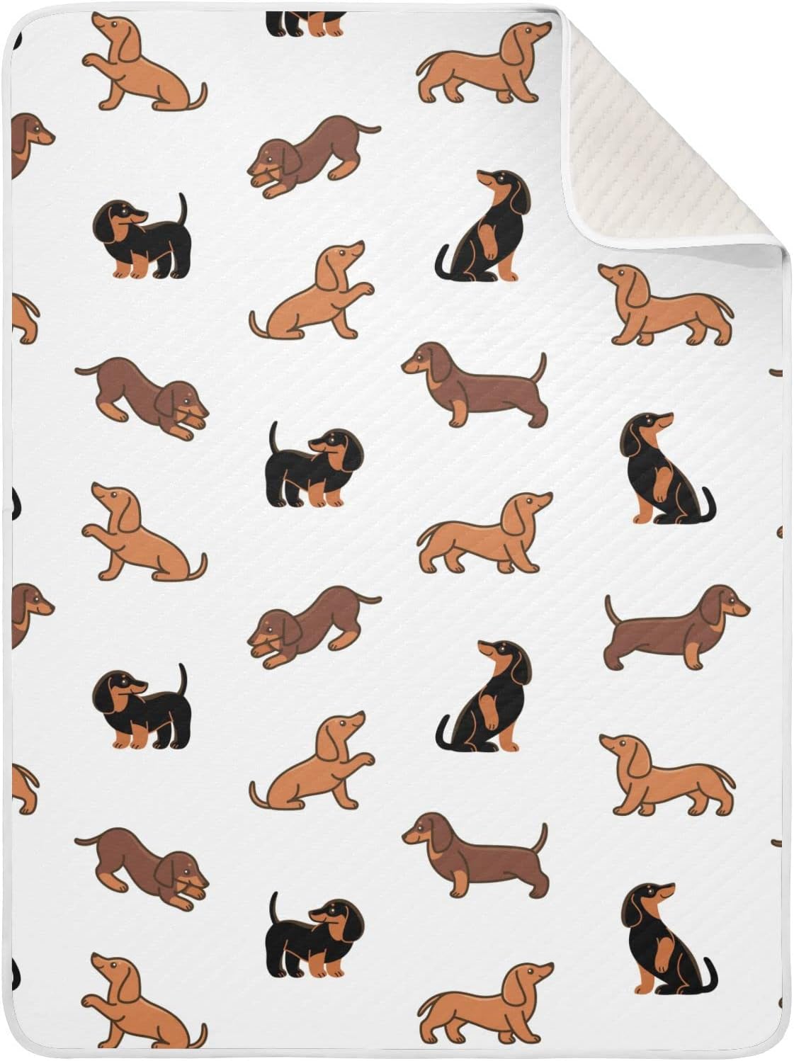Cute Dogs Dachshunds Cotton Baby Blanket 30" x 40" Warm