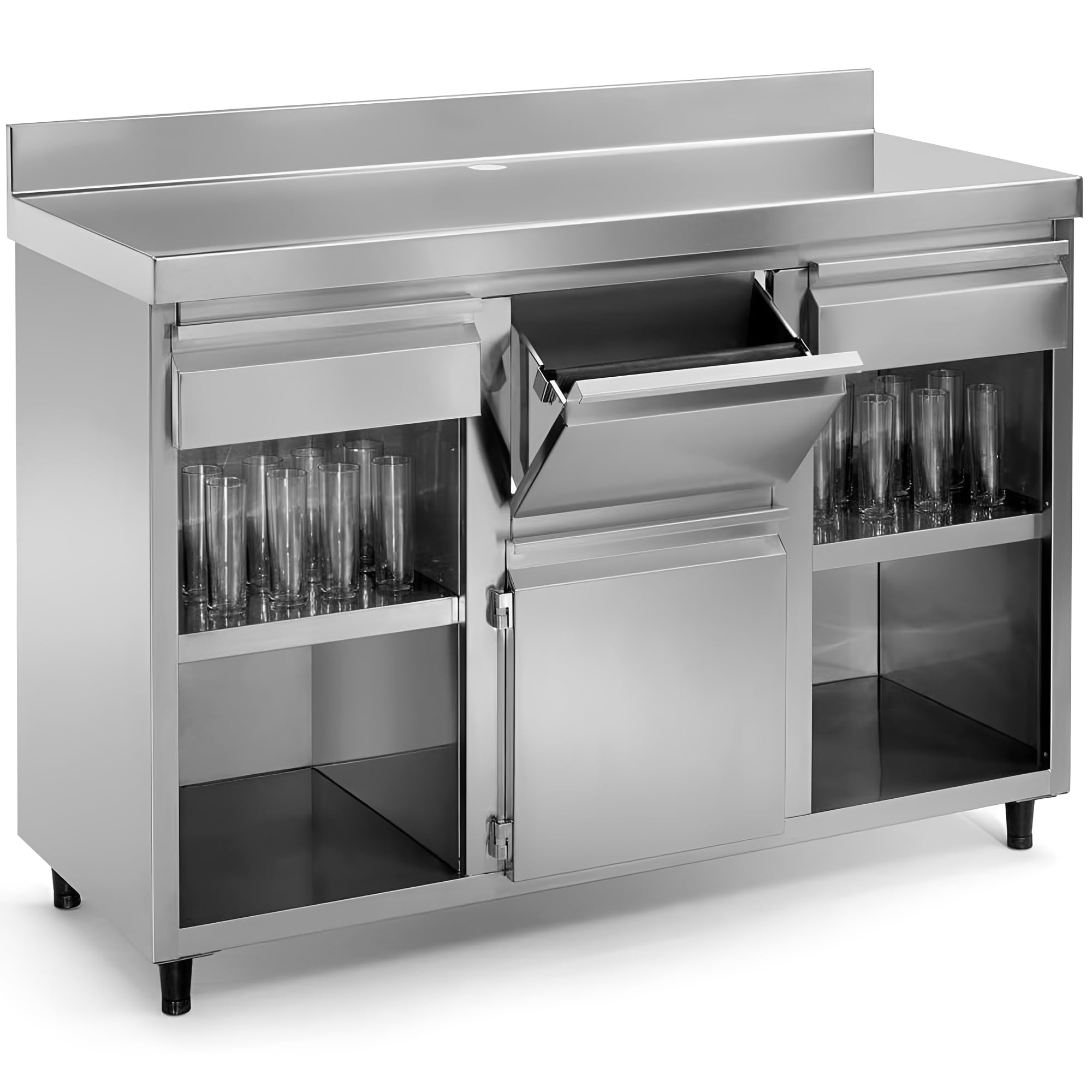 Szafka do kawy INOX - 2500 x 600 x 1050 mm - Bar hotelarski