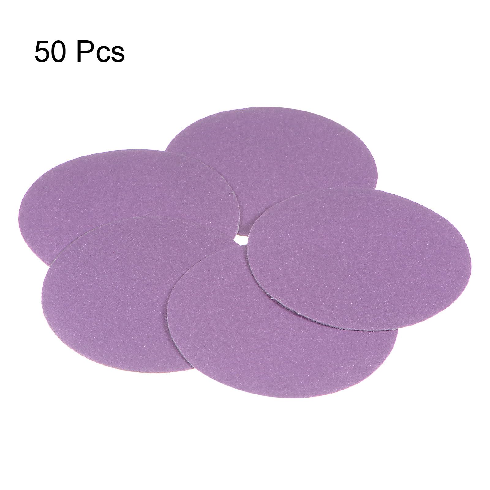 uxcell 50pcs 240 Grit Purple Sanding Discs 3 Inch Hook and Loop Aluminum Oxide Orbital Sanding Pads Paper Wet Dry Polish for Metal Woodworking Drywall - Image 3