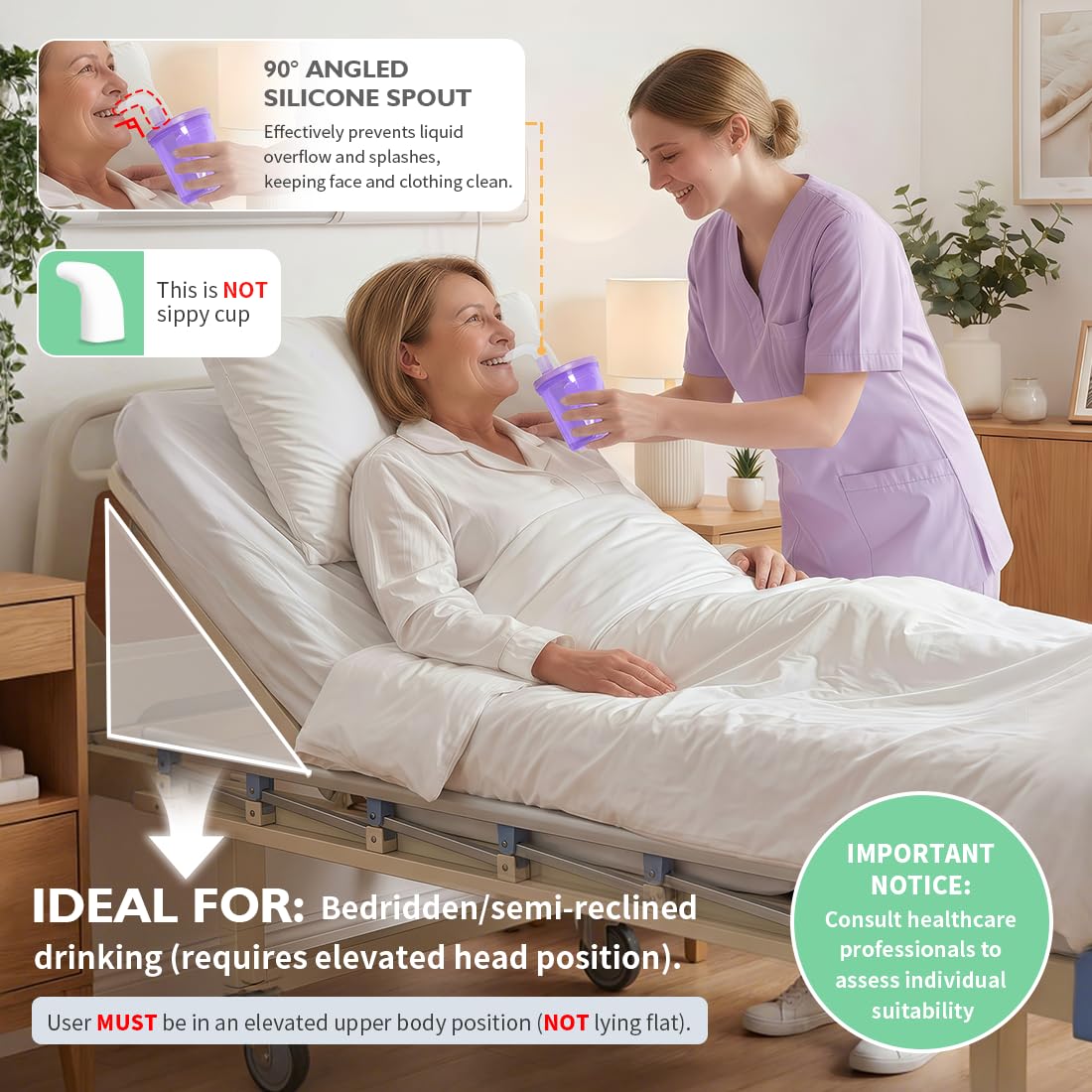 Gobelets pour dysphgie pour avaler et troubles des personnes, tasse provale 5 CC ou 10 CC de liquide à chaque fois, empêche l'étouffement en cas de dysphagie (violet)