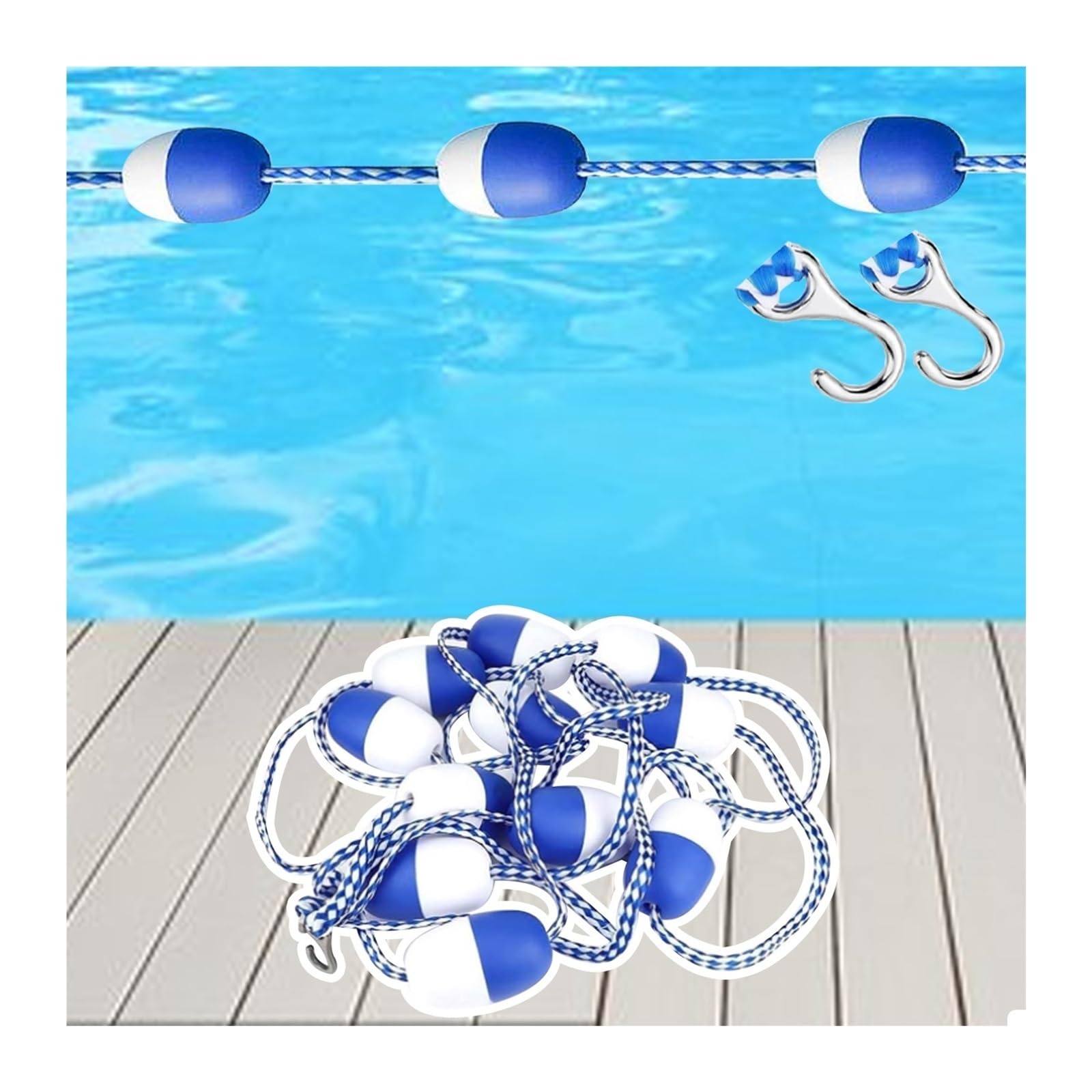 Corde de sécurité pour piscine durable 44m et ligne de séparation flottante