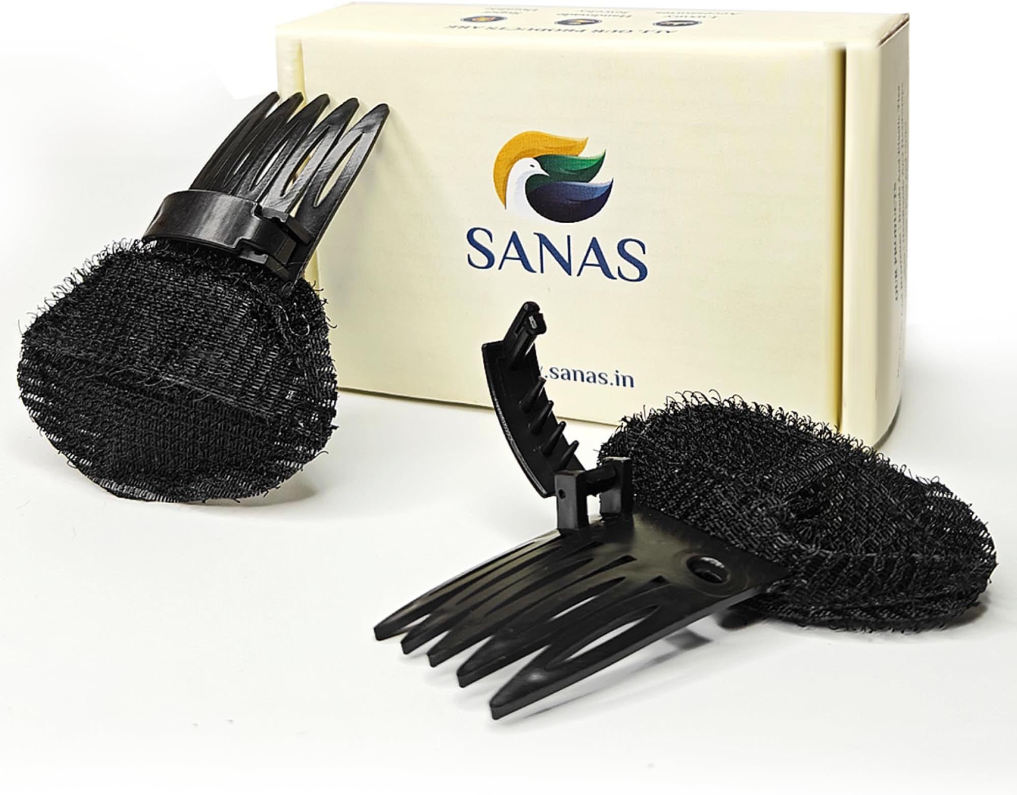 Sanas Puff Maker For Hair 2Pc Accessories for Hair Style Tools Bun Maker With Inserts Accessories For Ladies Banana Bumpits For Girls 2Pc (Flat Puff)