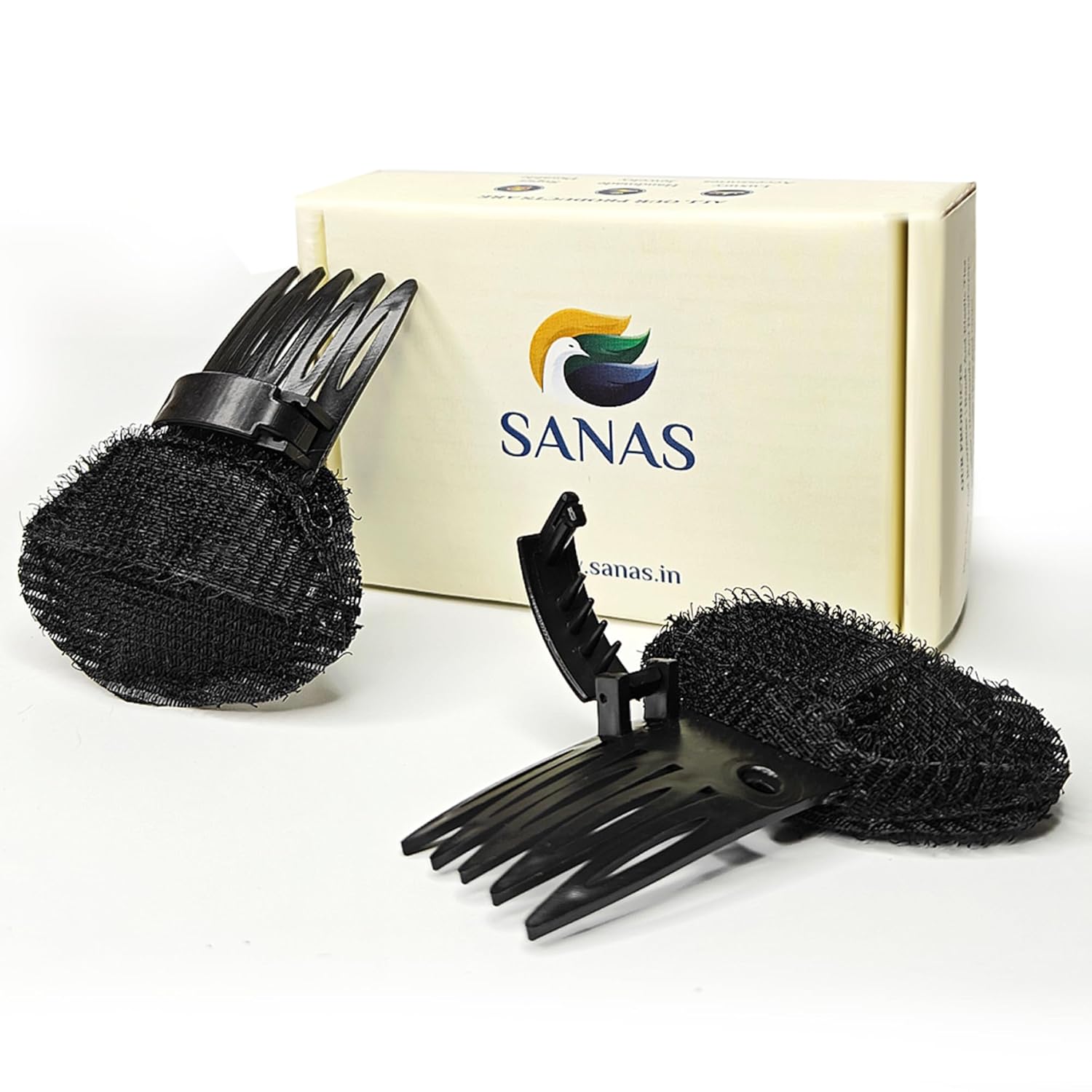 Sanas Puff Maker For Hair 2Pc Hair Puff Accessories Hair Style Tools Hair Bun Maker With Inserts Hair Puff Up Accessories For Ladies Banana Bumpits For Hair Styles Girls Hair Puff 2Pc (Flat Puff)