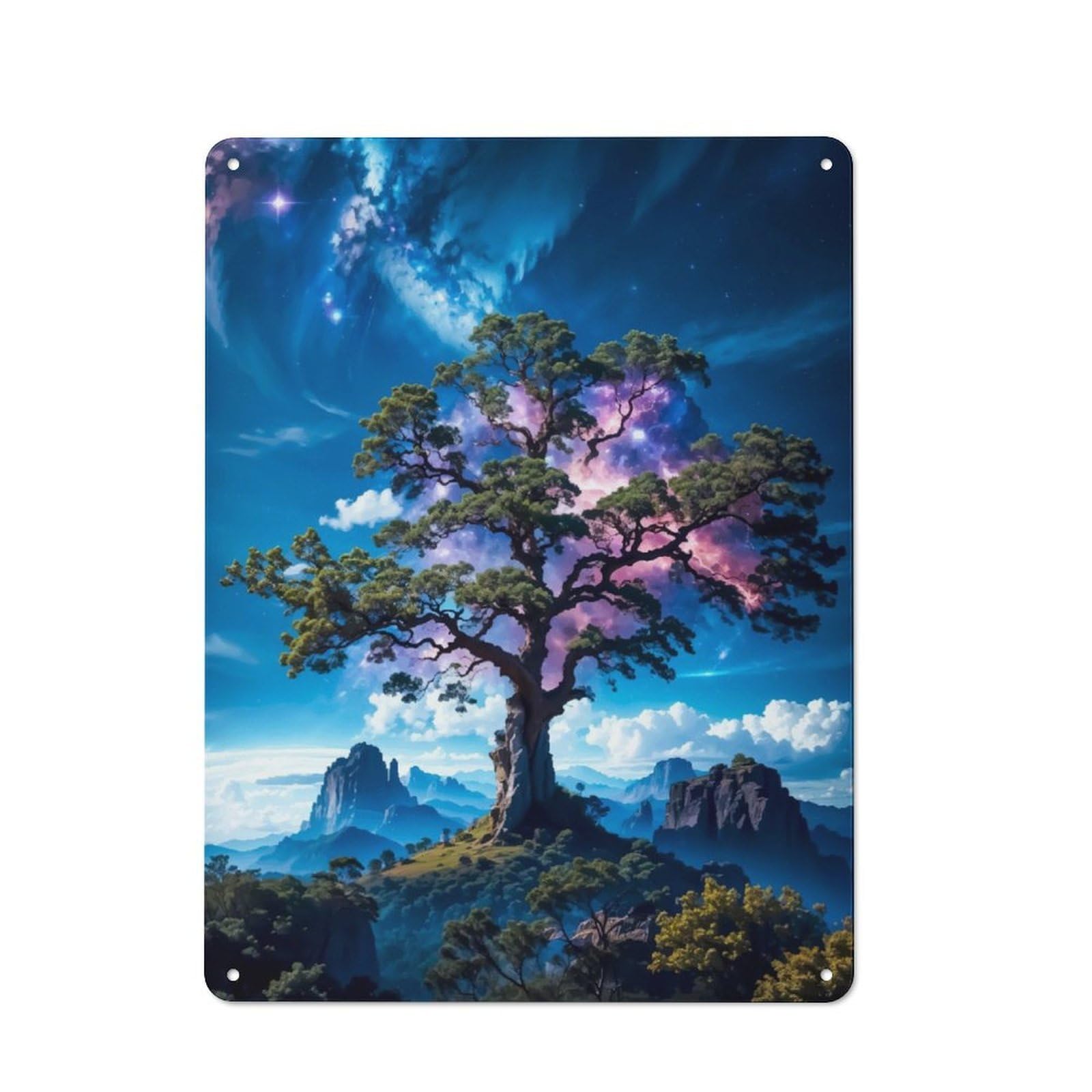 Junmoney Tree Nebula Retro Tin Sign 40X30cm For Workshop Wall, For Collectors Of Retro Metal Wall Decor