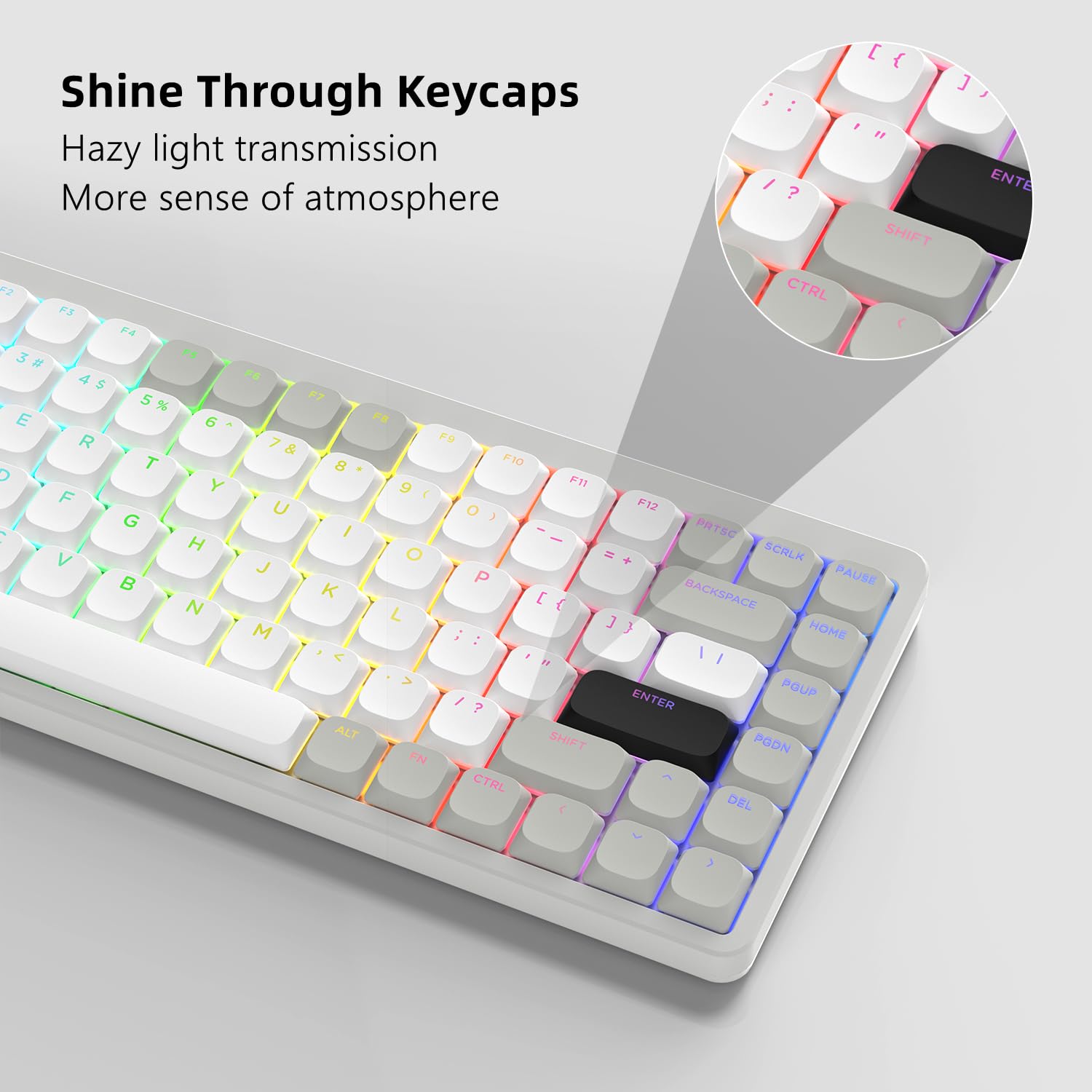 Amazon | Womier ロープロファイルキーキャップ - Shine Through
