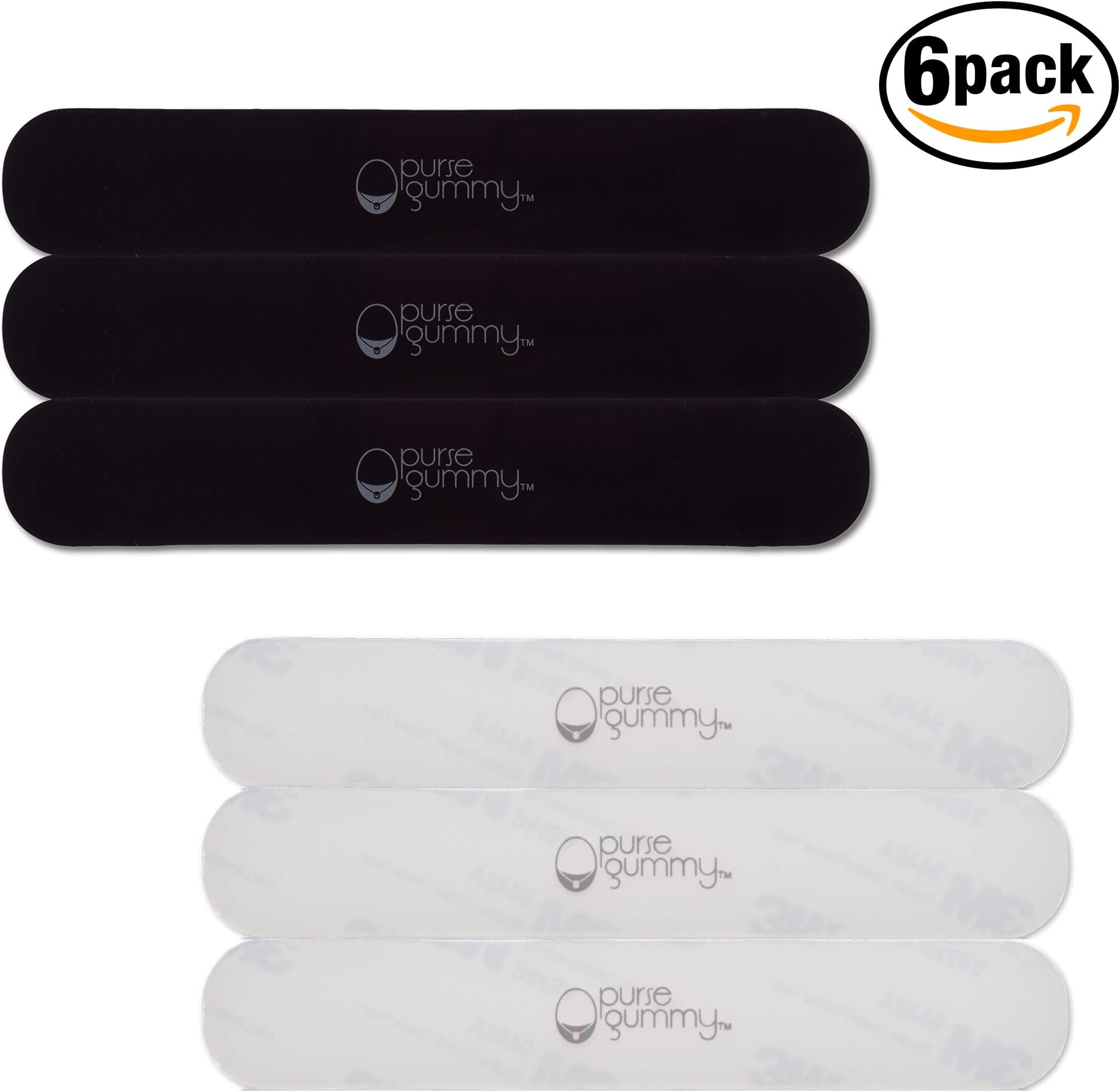Purse Gummy - Stop Strap Slips - the ORIGINAL Non Slip Grip Strip Pad for Handbag Strap as seen on Today Show - Shoulder Bag, Tote bag, Cushion Accessory - SET of 6 PIECES