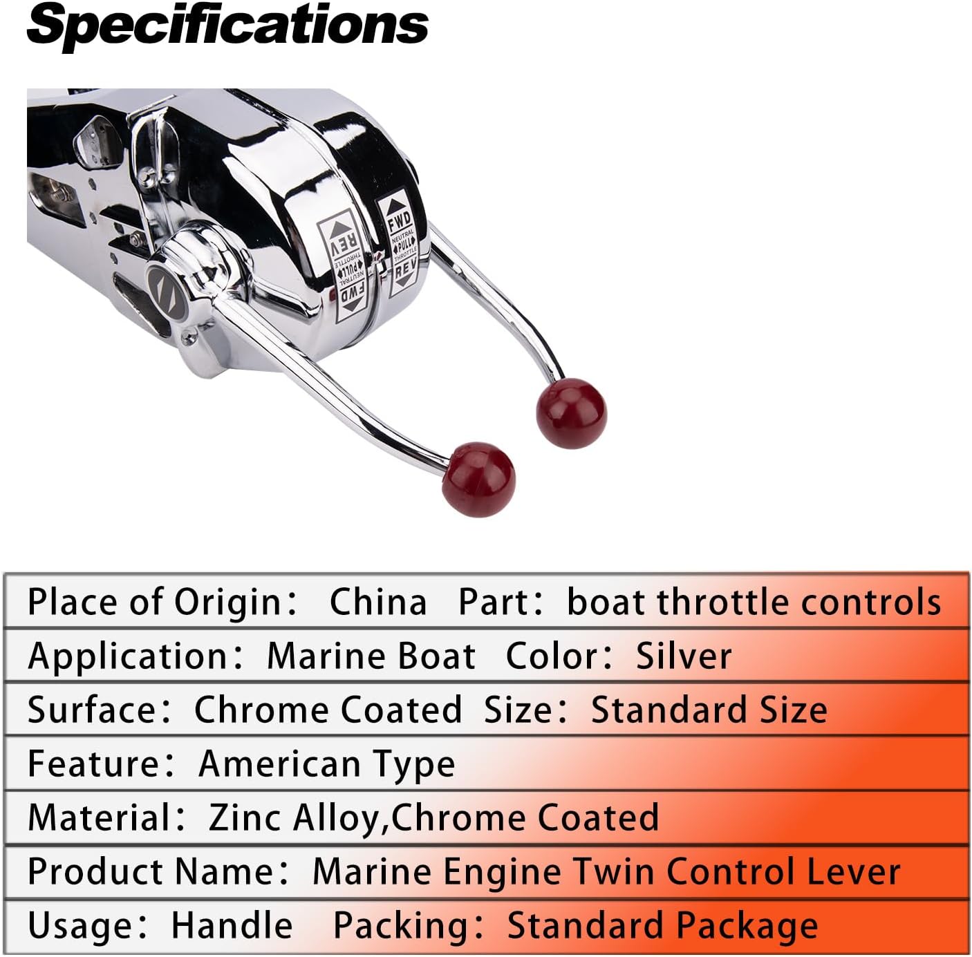 Universal Boat Dual Lever Throttle Control,Marine Top Mount Twin Lever Engine Control Zinc Alloy Dual Handle Shift for Any Type of Boat with Outboard Inboard or I/O Power