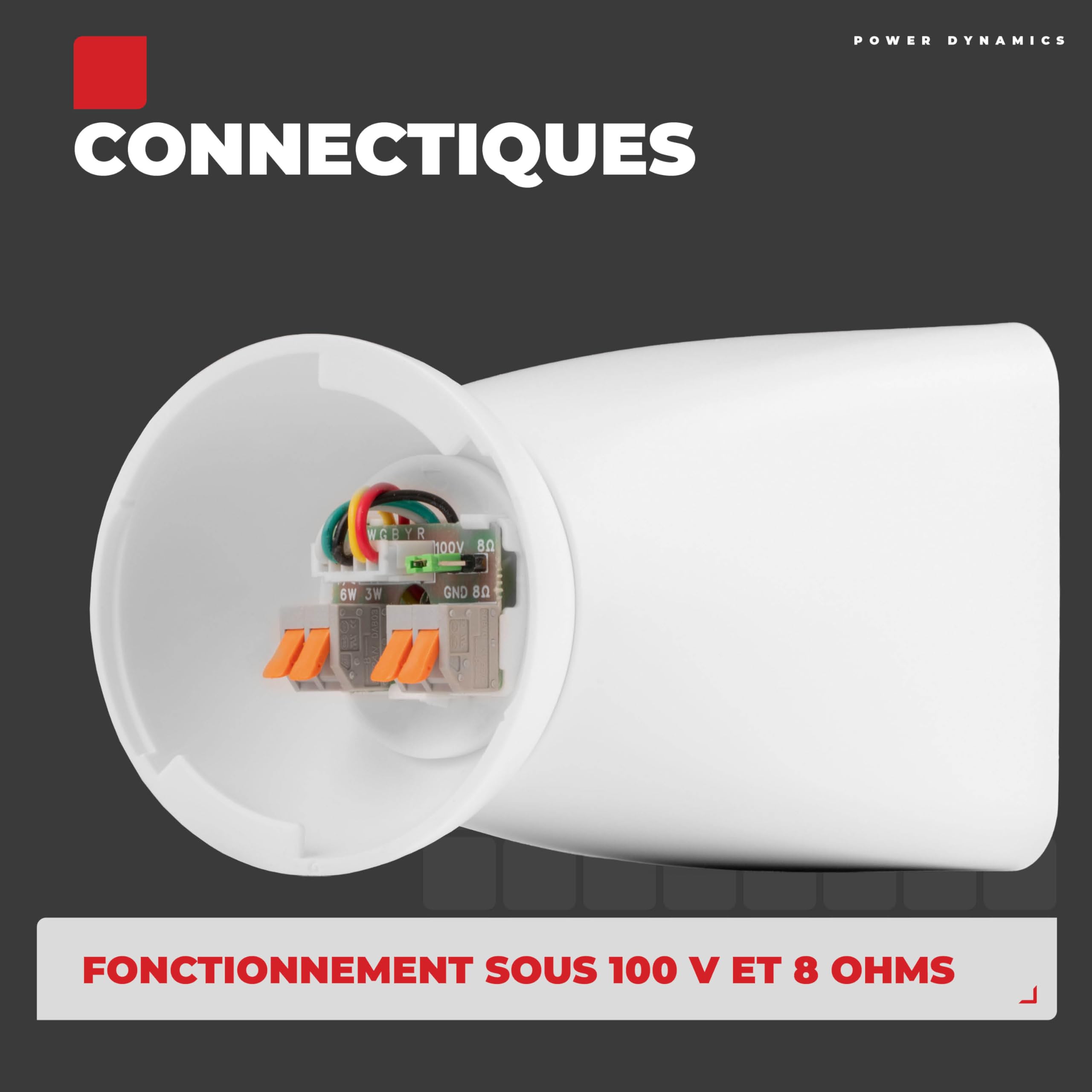 Power Dynamics BSX30W - Paire d'Enceintes murales 100V 30W 2,5″ avec Support orientable - Sonorisation commerces, Bureaux & espaces publics | Blanche