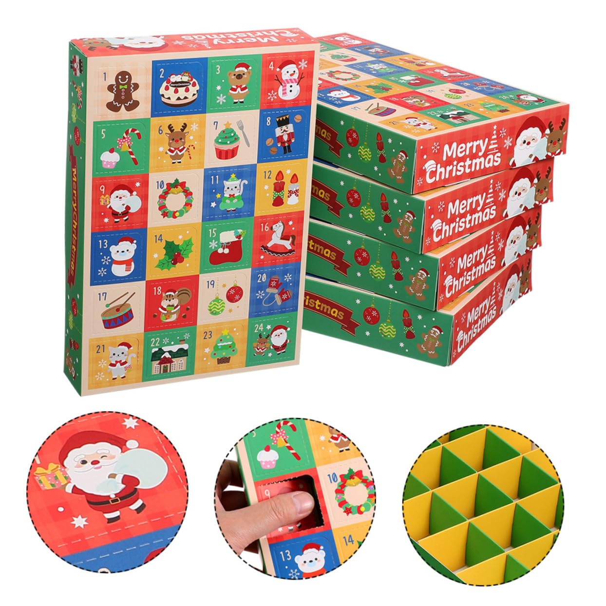 IMIKEYA 15 Pezzi Calendario Avvento di Natale Scatole di Carta Vuote da 24 Giorni per Caramelle e Dolcetti Conto alla Rovescia Creativo per Feste e Attività Familiari