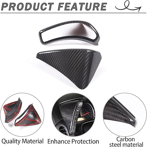 Miniatura 4 de Lcojicep Cubierta interior para interruptor de botón de auto en ambos lados compatible con Chevrolet Corvette C6 2005-2013, velocímetro lateral