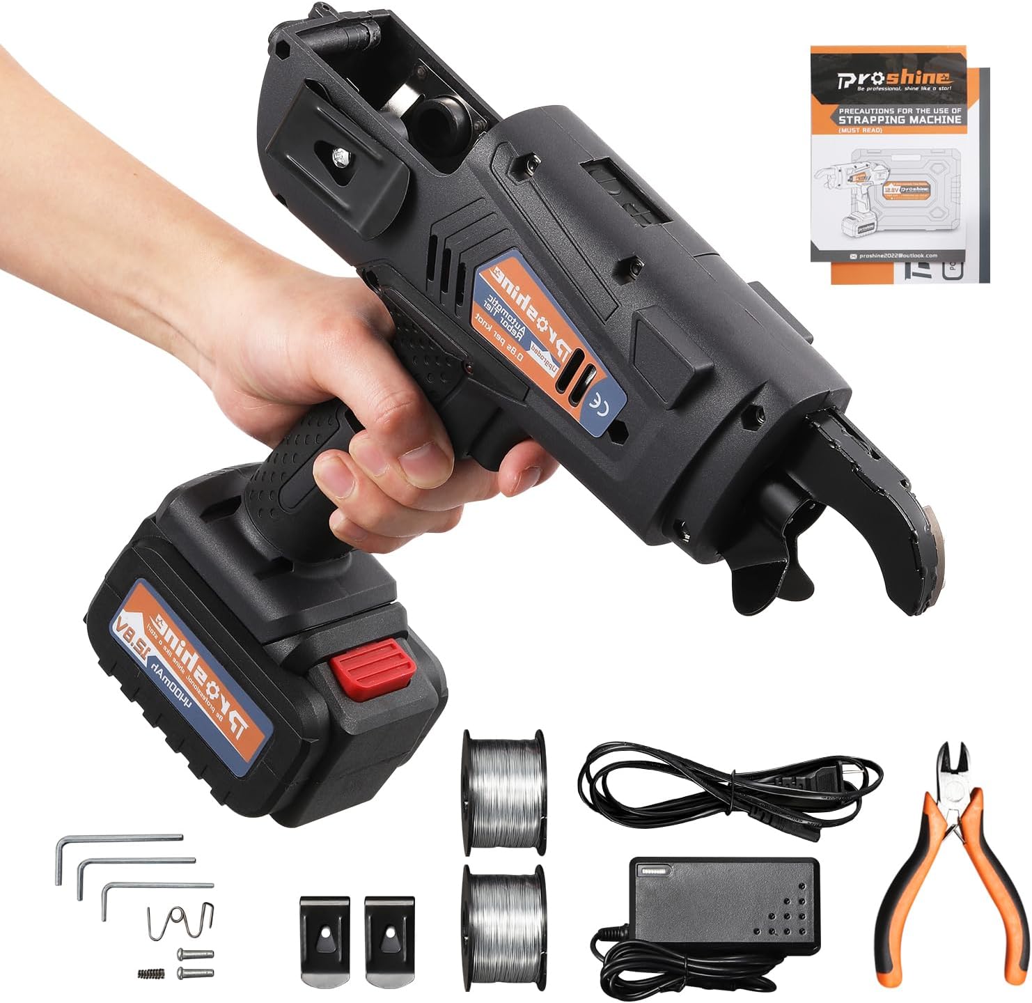 Rebar Tie Gun 0.3-1.3in/8-34mm Automatic Rebar Tying Tool 12.8V Rechargeable 4400mAh Battery Wire Coil 0.8S a Knot