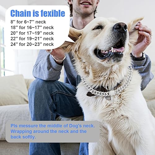 Miniatura 9 de Collar cubano de plata para perro, collar de plata con diseño de hebilla segura, collar de cristal cubano para mascotas, accesorios para perros