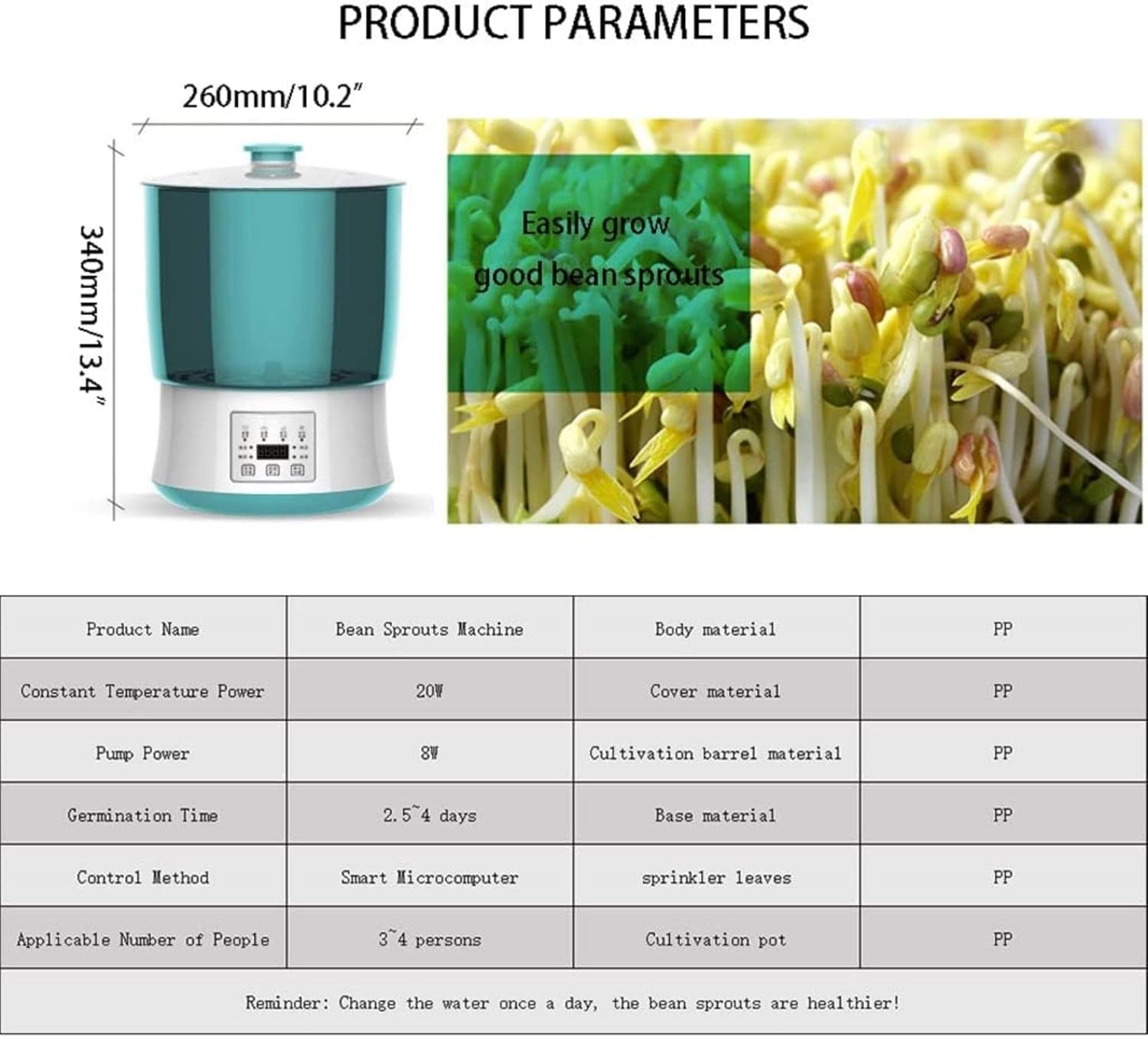 Bean Sprouts Machine, 2/3 Layers Automatic Seed Sprouter, Household Intelligence Seed Sprout Maker, Automatic Sprinkler System Green Seeds Growing Machine Automatic Yogurt