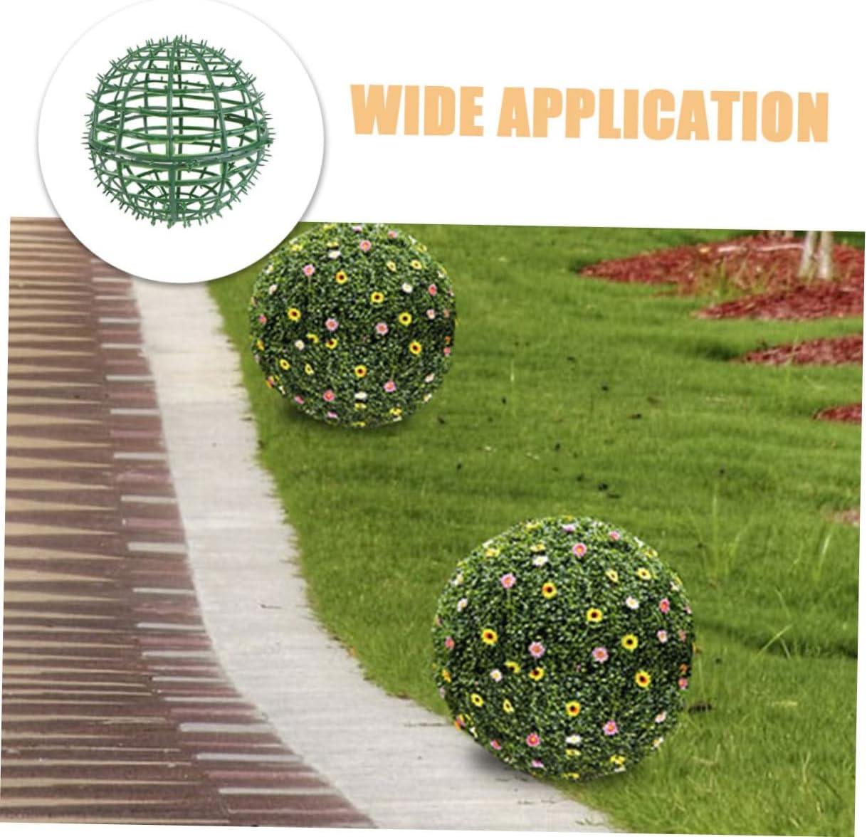PRETYZOOM 3pcs Artificial Topiary Holder Plastic Floral Cage for Flower Arrangements Garden Plant Support Decorative Sphere for Weddings and Home Decor