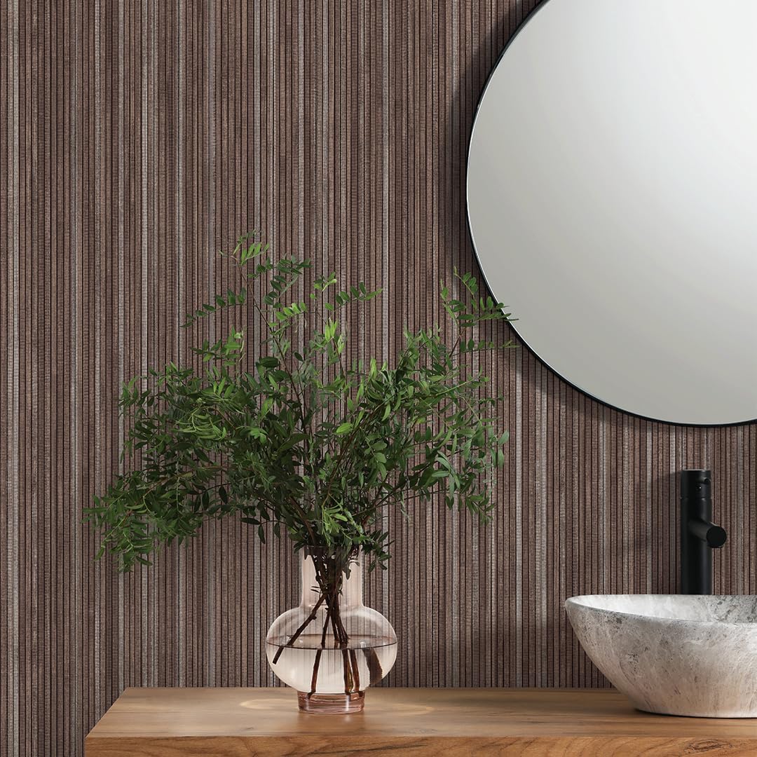 Neutral Faux Grasscloth Peel and Stick Wallpaper Roll