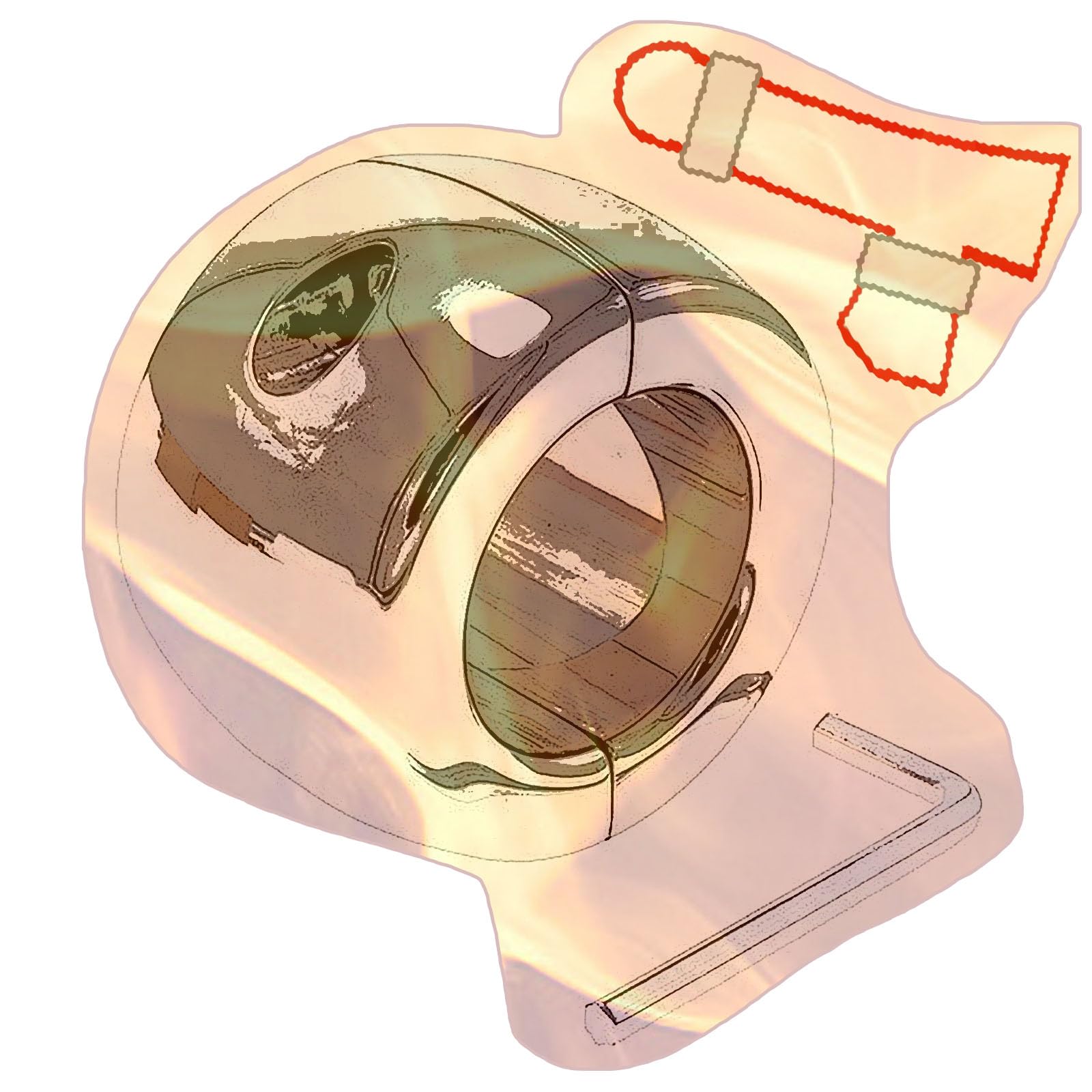 Accessori per anelli da allenamento rimovibili spessi da uomo -YD26IT (M:B) | set addensato in acciaio inossidabile