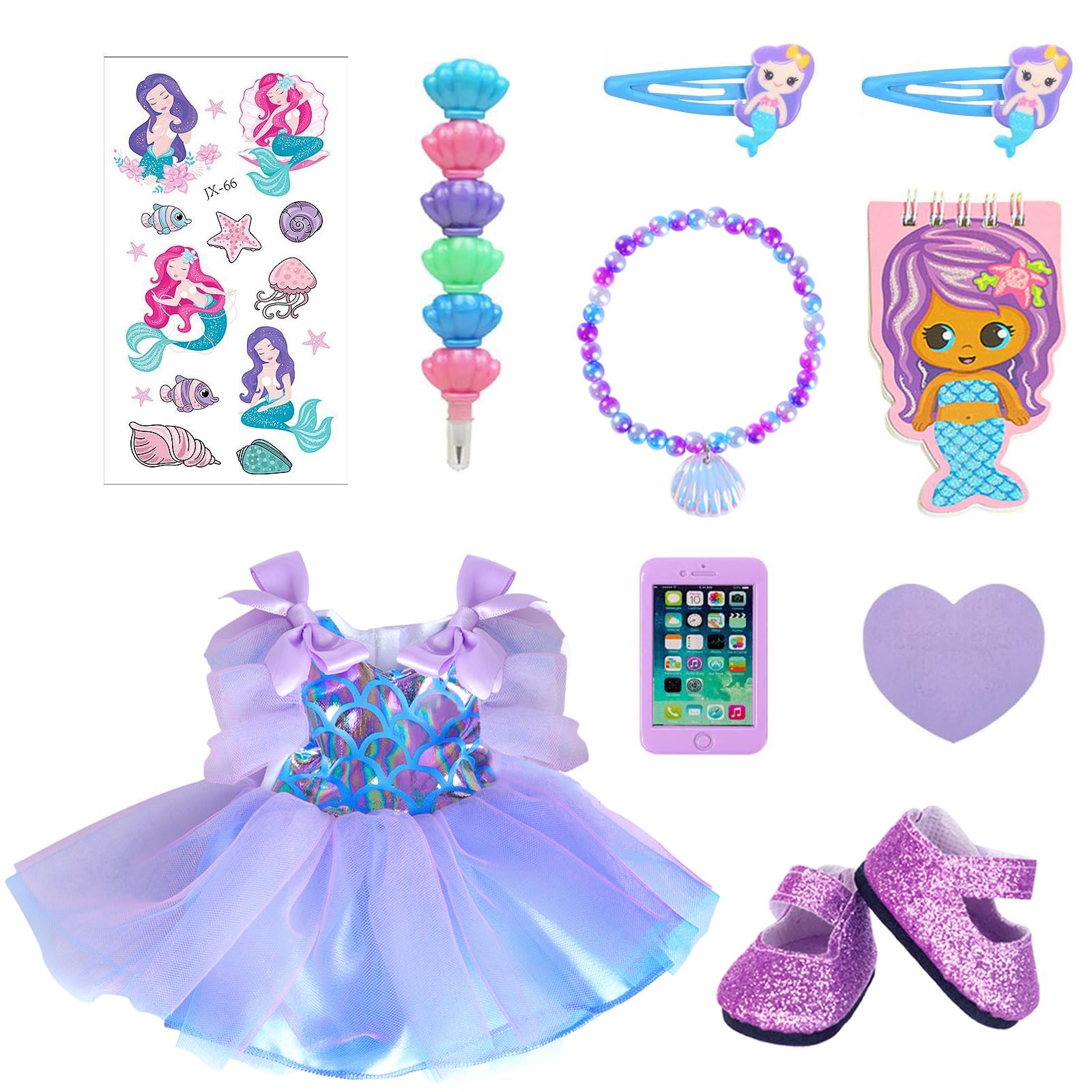 Muñecas negras de 14.5 pulgadas, ropa y accesorios realistas, muñeca africana de silicona con muñeca princesa tema mar profundo, el mejor regalo para niñas y niños 2