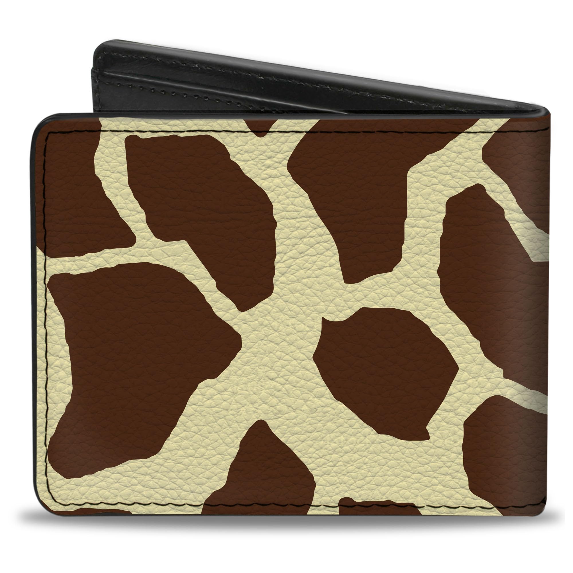 Buckle-Down Men's Wallet, Bifold, Giraffe Spots Cream Brown, Vegan Leather, Multi, 4.0