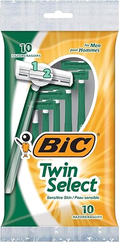 Bic Shaver Twin Select Sensitive para hombre, 10 unidades (paquete de 6)