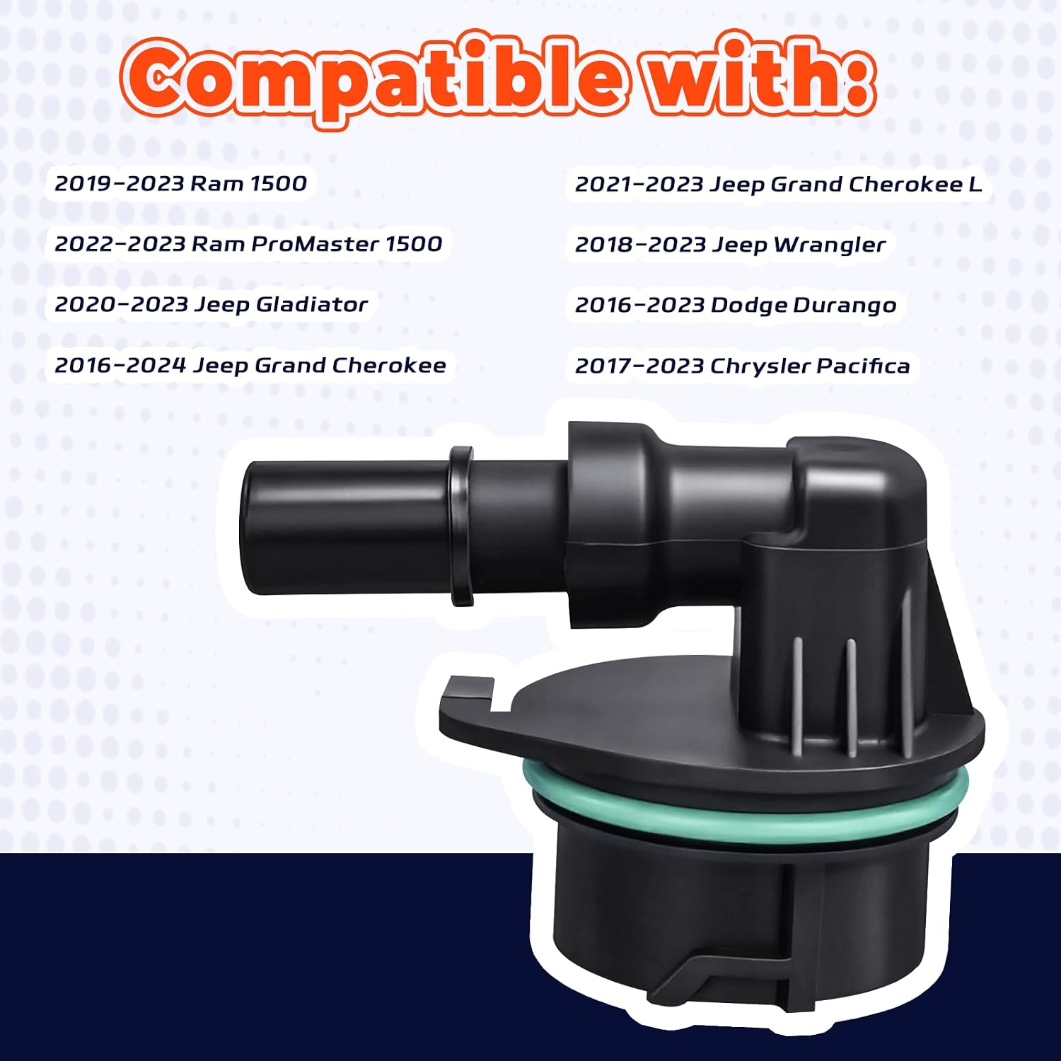 68210345AA PCV Valve Fit For Dodge Durango 2016-2021 Dodge Ram1500 2019-2021 Chrysler Pacifica 2017-2020 | Positive Crankcase Ventilation Valve Replacement | Direct Fit