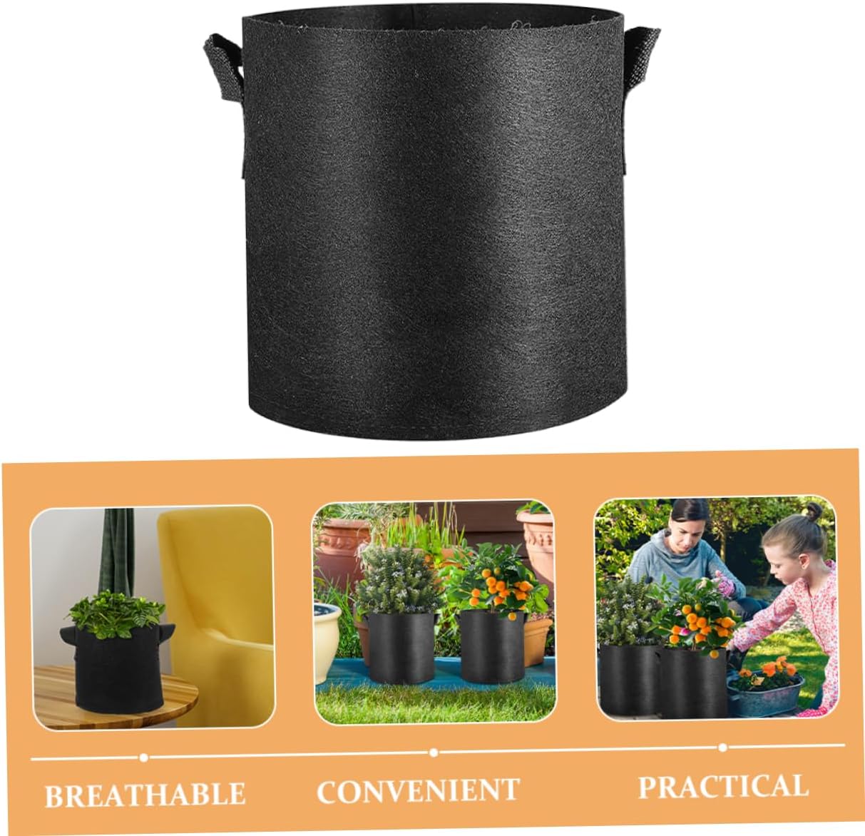 Mipcase 32pcs Non-Woven Plant Grow Bags Biodegradable Portable for Succulent Vegetable Flower Planting Nursery Bags