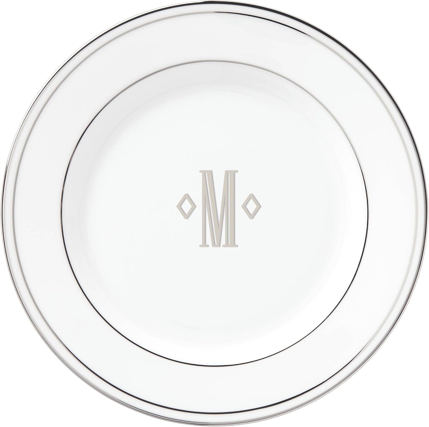 Lenox Federal Platinum Block Monogram Dinnerware Bread/Butter Plate, M