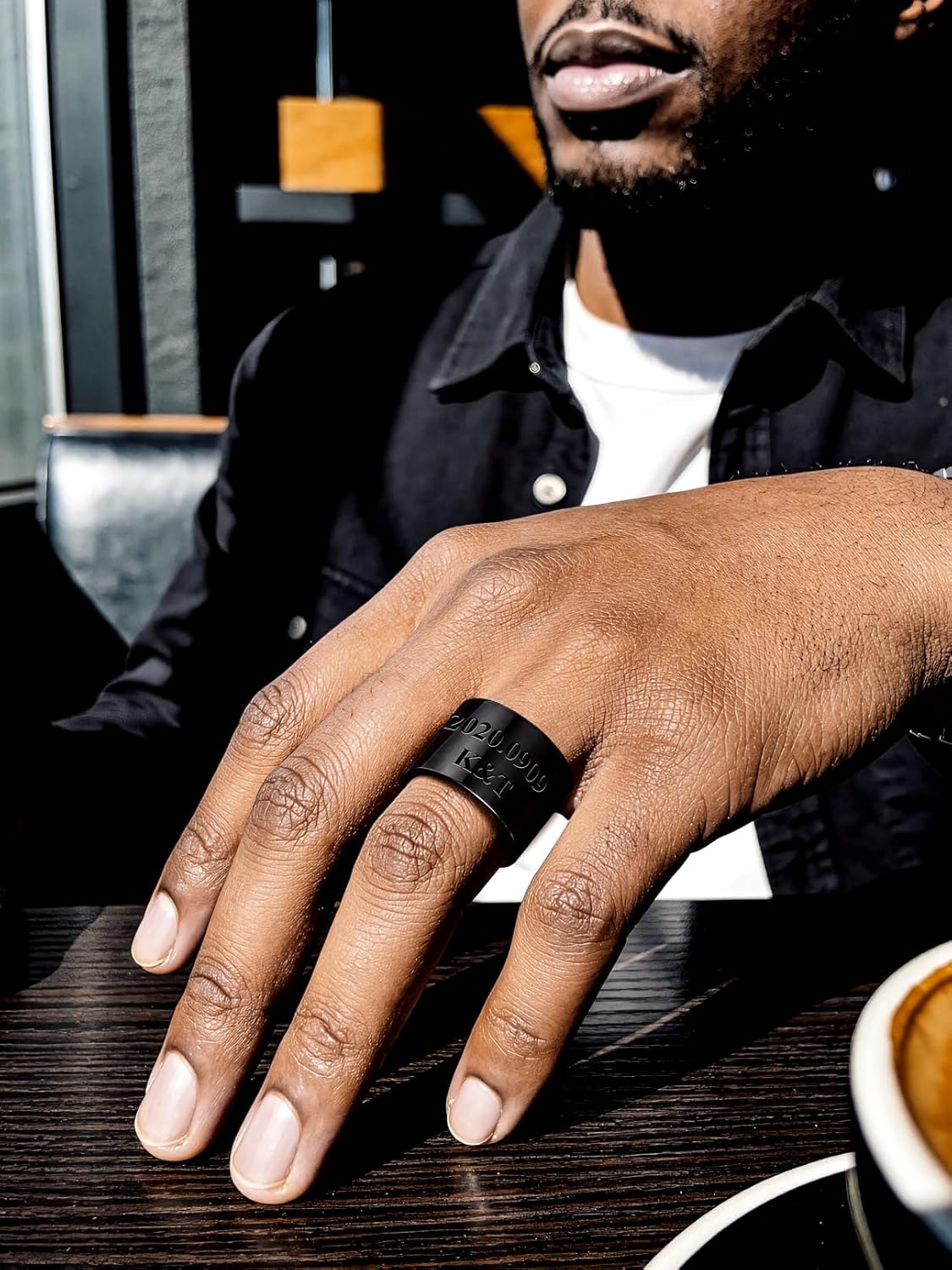 Bandmax Custom Letter Ring for Men Women Personalized Couple Rings with Initial Name Engraving Ring Personalized Gift for Birthday Christmas Anniversary