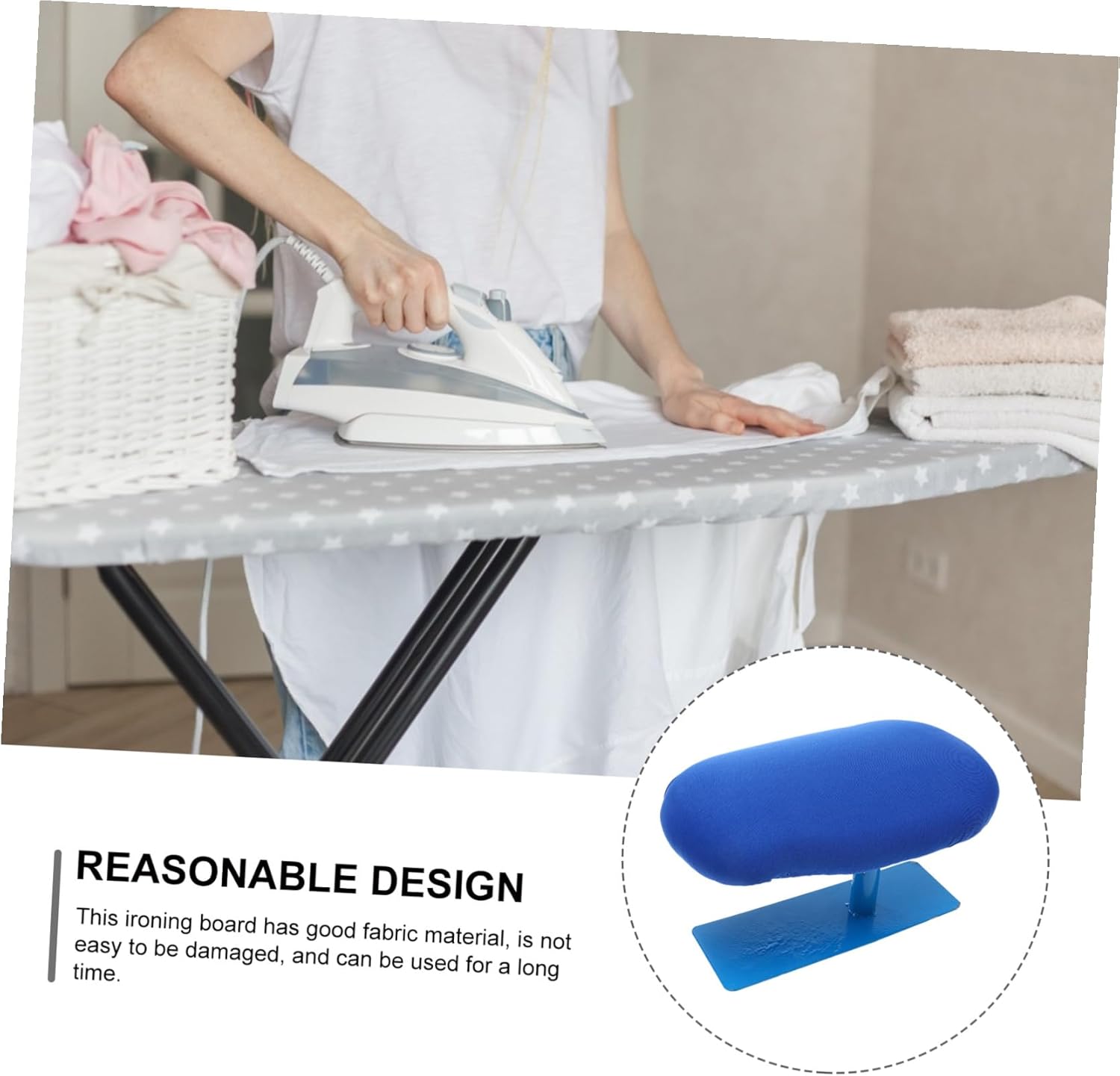 VALICLUD Heat-Resistant Sleeve Ironing Board with Non-Slip Base Multifunctional Chest Ironing Stool for Household and Laundry Use Premium Cloth Surface for Garment Pressing
