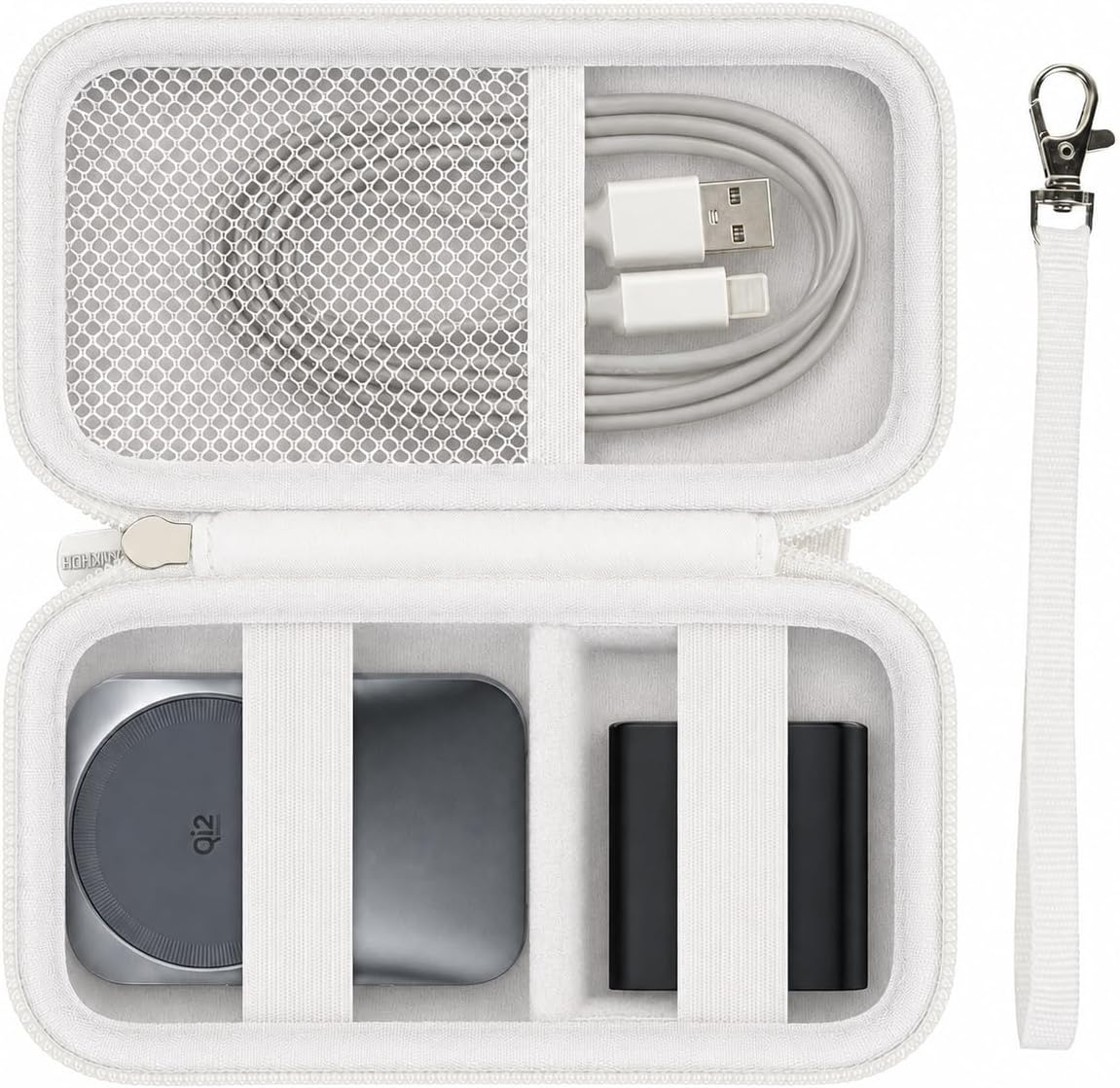 ANKHOH Travel Case for Anker Prime 3-in-1 Wireless Charging Station White