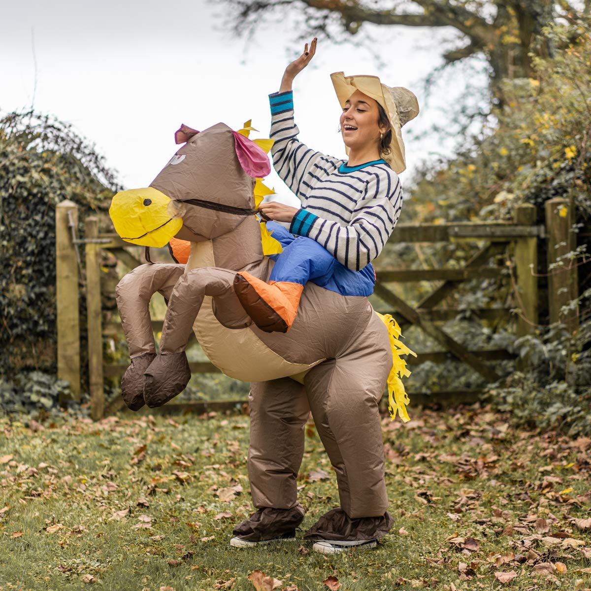 Disfraz inflable de vaquero para adultos y niños