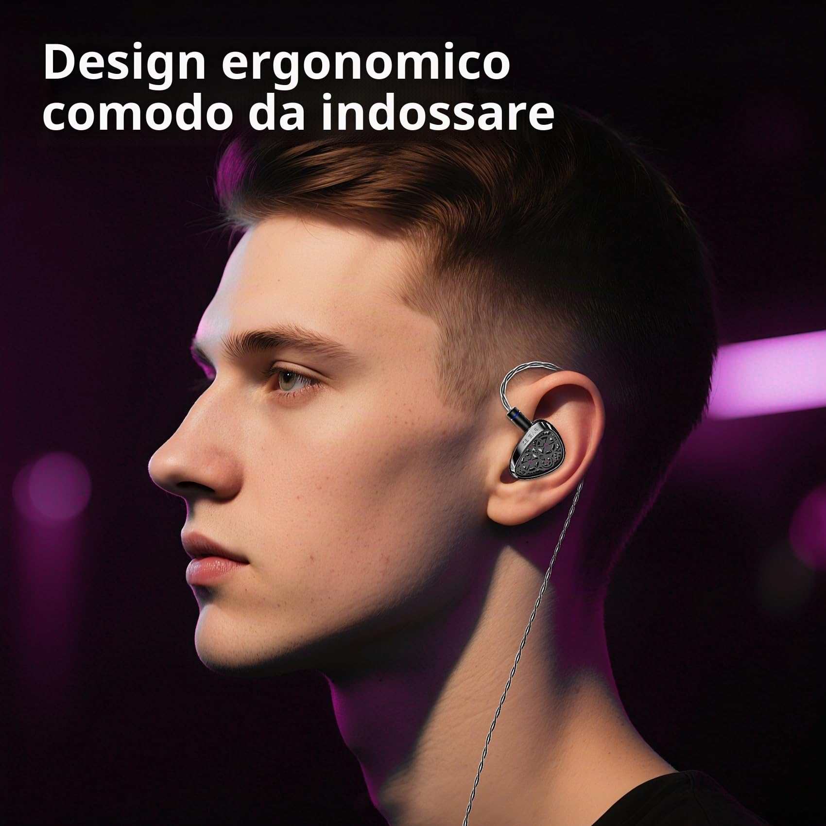 Yinyoo KBEAR TB-PRO Cuffie Cablate USB C In Ear Monitor Cuffia HiFi con 10mm Dual-Magnetic Lega di Zinco Design Ingranaggio Cuffie da Gaming per Uscite & Pendolari (Tipo-C, Con Microfono)