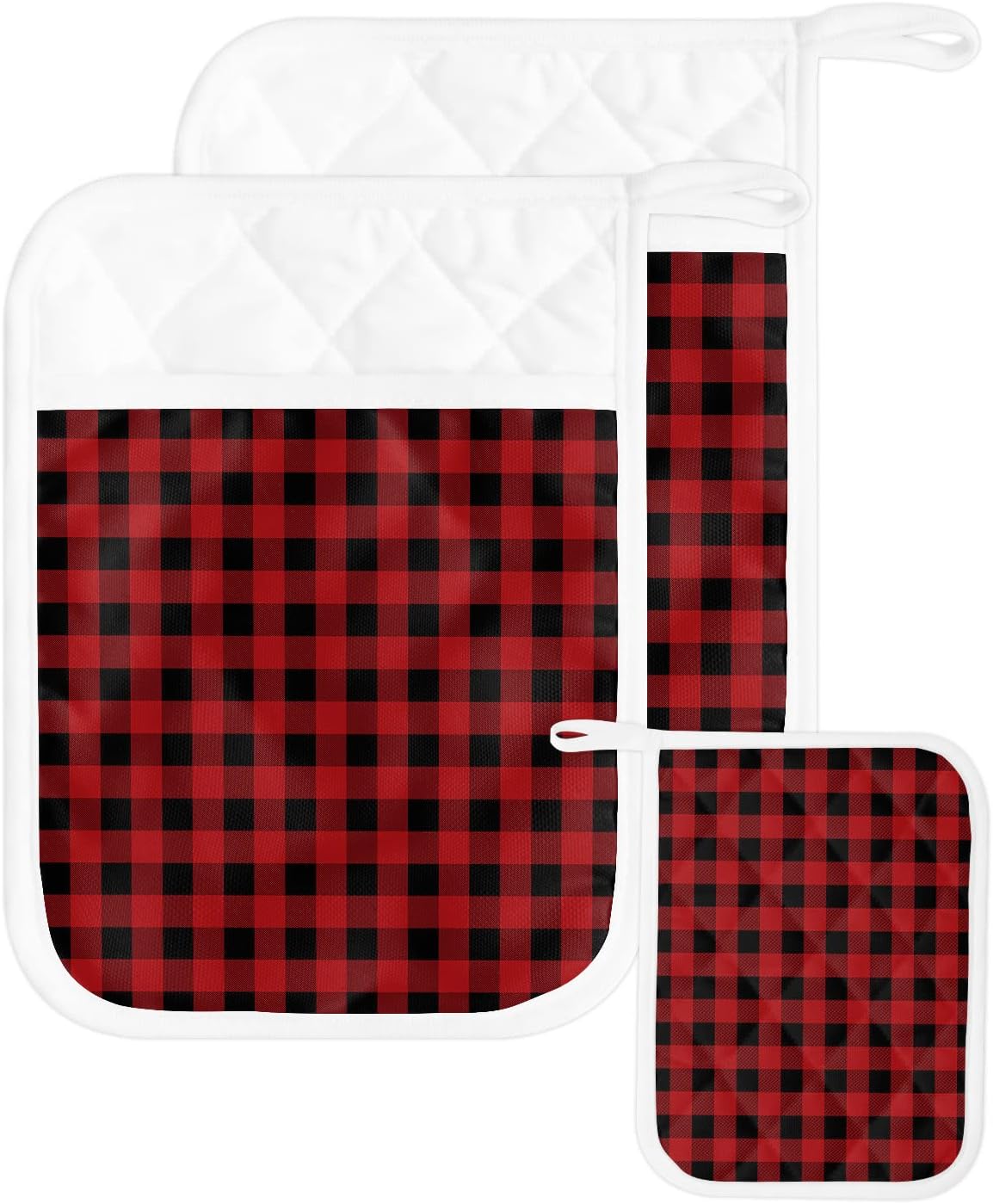 Pot Holders, Black and White Grid Pot Holder, Heat-Resistant Hot Pockets, Pot Holders for Kitchen, Hot Pads for Kitchen, Kitchen Accessories 5 Pcs Potholders