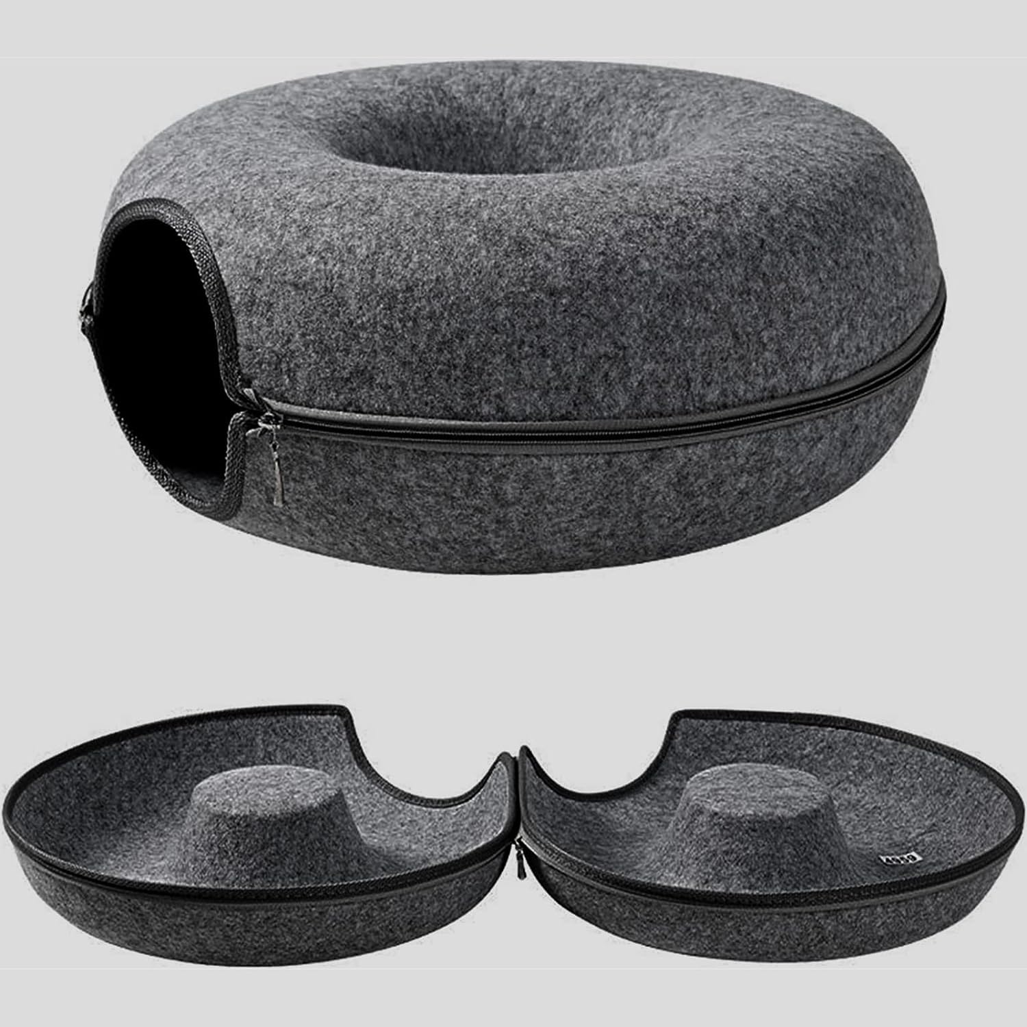 Hoopo Donut Kattenbed Donkergroen Hoopo Donut Kattenbed Donkergroen