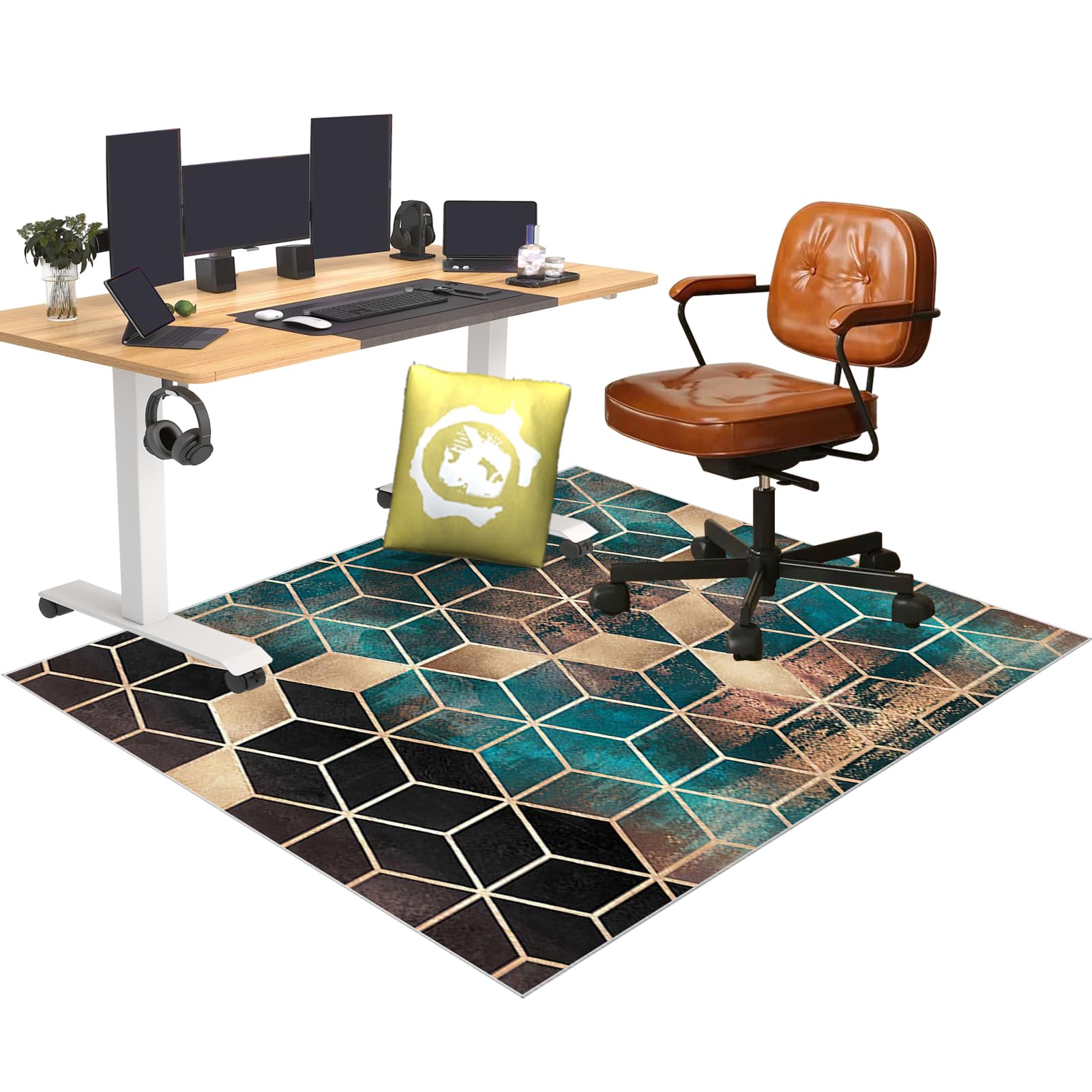 Protector Suelo Silla Ruedas Antideslizante Alfombra Silla Gaming Alfombra Oficina para Silla con Ruedas Alfombra Silla Escritorio Alfombra Protectora Suelo Silla Alfombra Gamer 150 x 180 cm