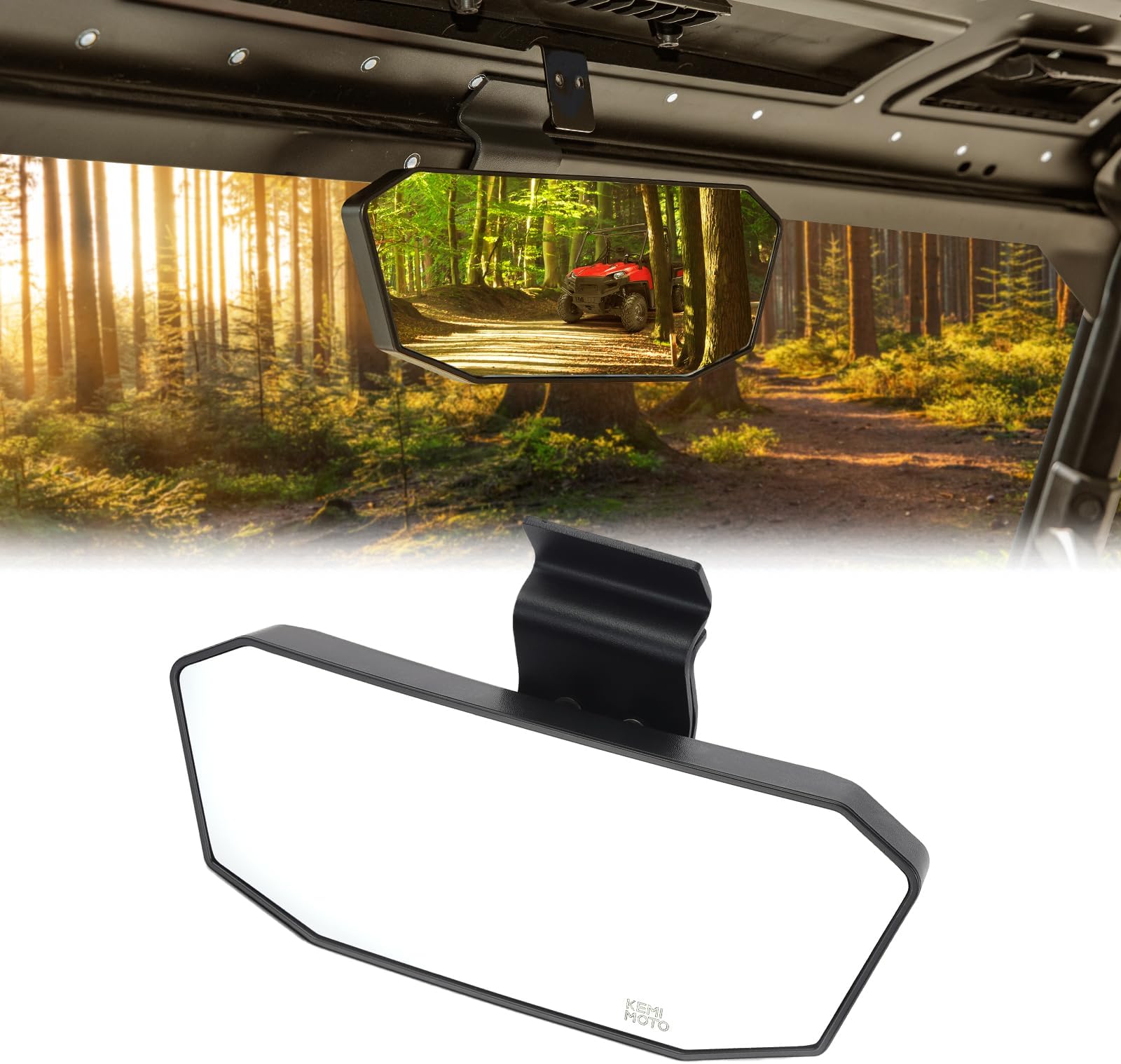 KEMIMOTO 10.5’’ Width Rear View Mirrors, Compatible with Can am Defender HD8 HD9 HD10 2017-2025, Polaris Ranger 1000 XP 900 570 Midsize 360° Tool-free Adjustment, Great Stability, Accessoris
