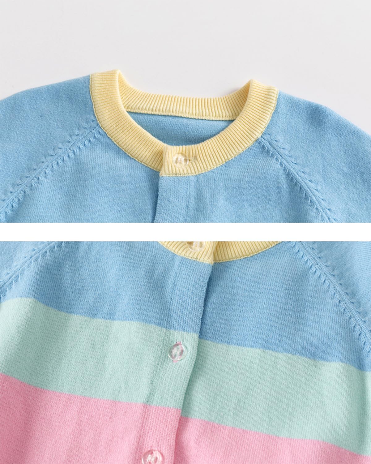 Girl's Cardigan Long Sleeve Winter Heart Colorful Rainbow Button Up Knit Sweater Coat for Kids Girl 2-7 Years - Image 5