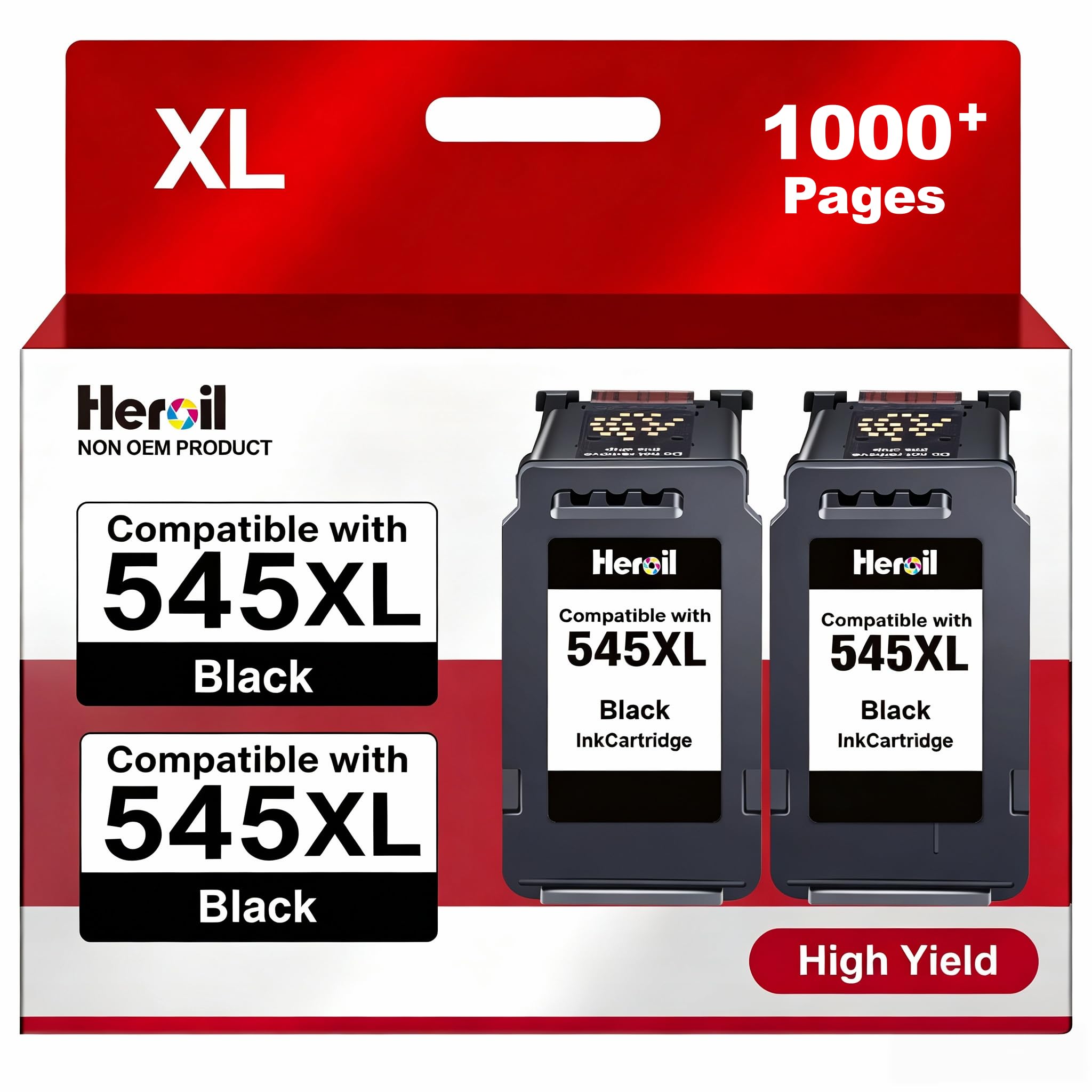 PG-545 PG 545 XL Cartucce d'inchiostro Sostituzione per Canon 545 nero Multipack per Pixma MG2550s TR4550 TR4600 MG4650 TS3350 MX490 MX495 MG2550 TS3150 TS3151 TR4551（2 Nero）