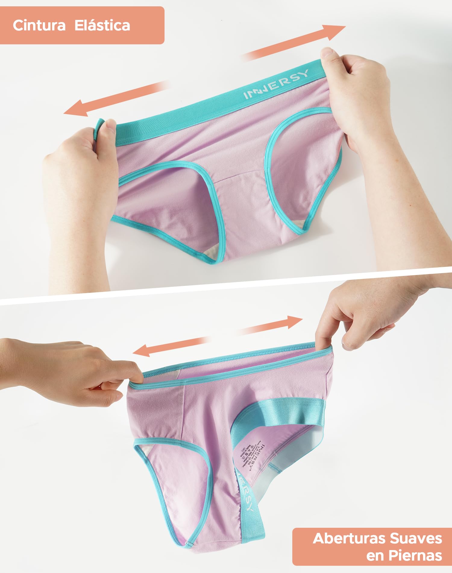 INNERSY Bragas Niña Adolescente Braguitas Algodón Cómodas Ropa Interior Deportiva Pack de 6