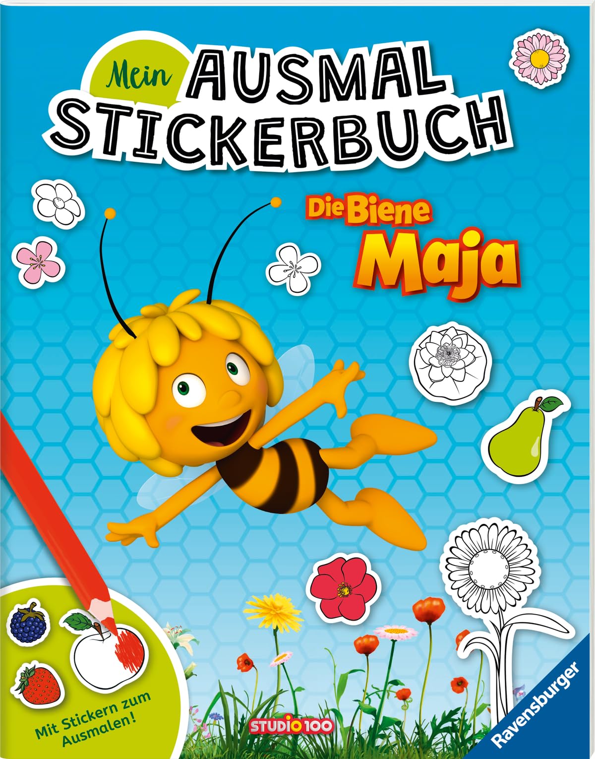 Mein Ausmalstickerbuch: Die Biene Maja