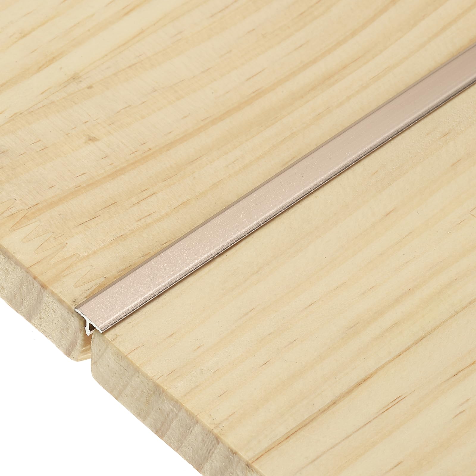 sourcing map T-Molding Transition Strips, 9m x 8mm (L x W) Aluminium Alloy Floor Flat Divider Strip Vinyl Flooring Edging Trim for Floor Gaps Doorways, Matte Light Brown
