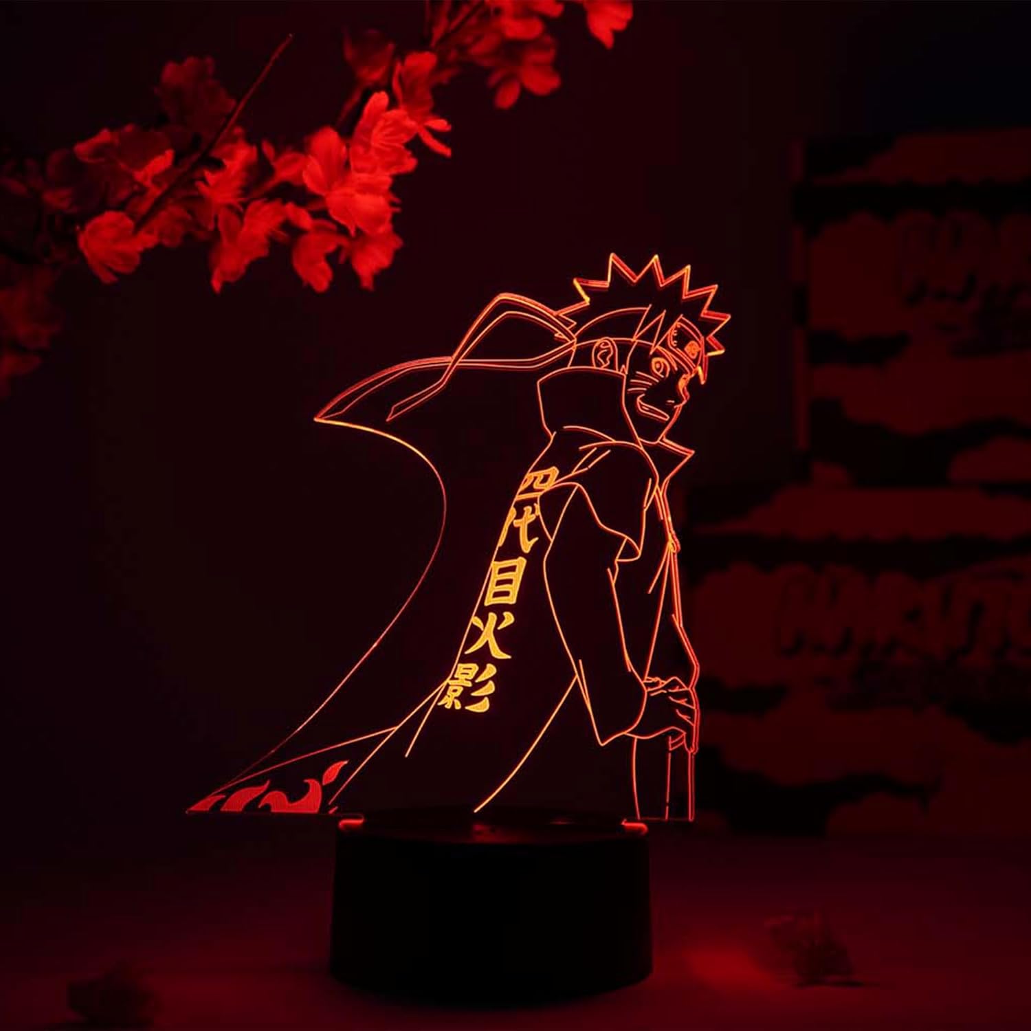 Otaku Lamps Naruto Hokage Naruto – Anime Night Light, 16 Color RGB LED – Gift for Otaku