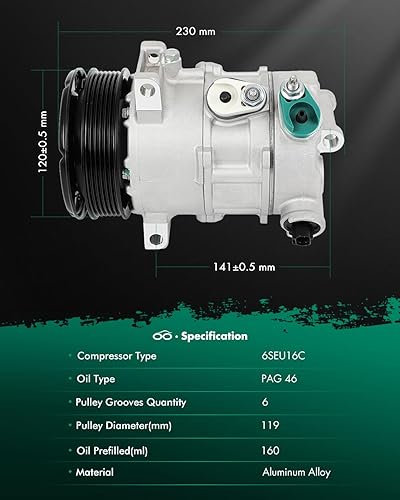 Miniatura 74 de SCITOO CO 10739C - Compresor de CA compatible con Honda Element 2.4L 2003 2004 2005 2006 2007 2008 2009 2010 2011