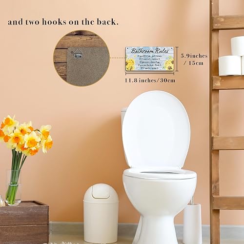 Miniatura 4 de Decoración de pared con diseño de girasoles divertidos para baño, decoración de pared de baño, decoración de pared de baño, decoración de pared de