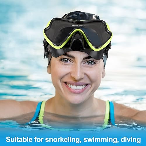 Miniatura 5 de 6 gafas de esnórquel para adultos, máscara de buceo, vista panorámica, gafas de buceo, equipo de entrenamiento de natación para jóvenes, adultos,