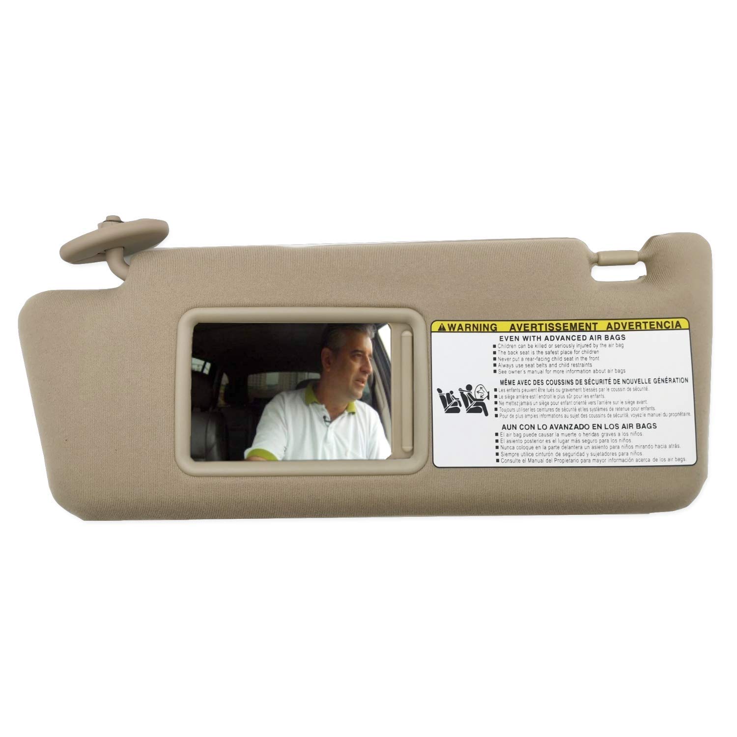 SAILEAD Left Driver Side Sun Visor Replacement Compatible with Toyota Tacoma 2005 2006 2007 2008 2009 2010 2011 2012 Visor Assembly Without Light 74320-04181-B1 (Sand Beige)